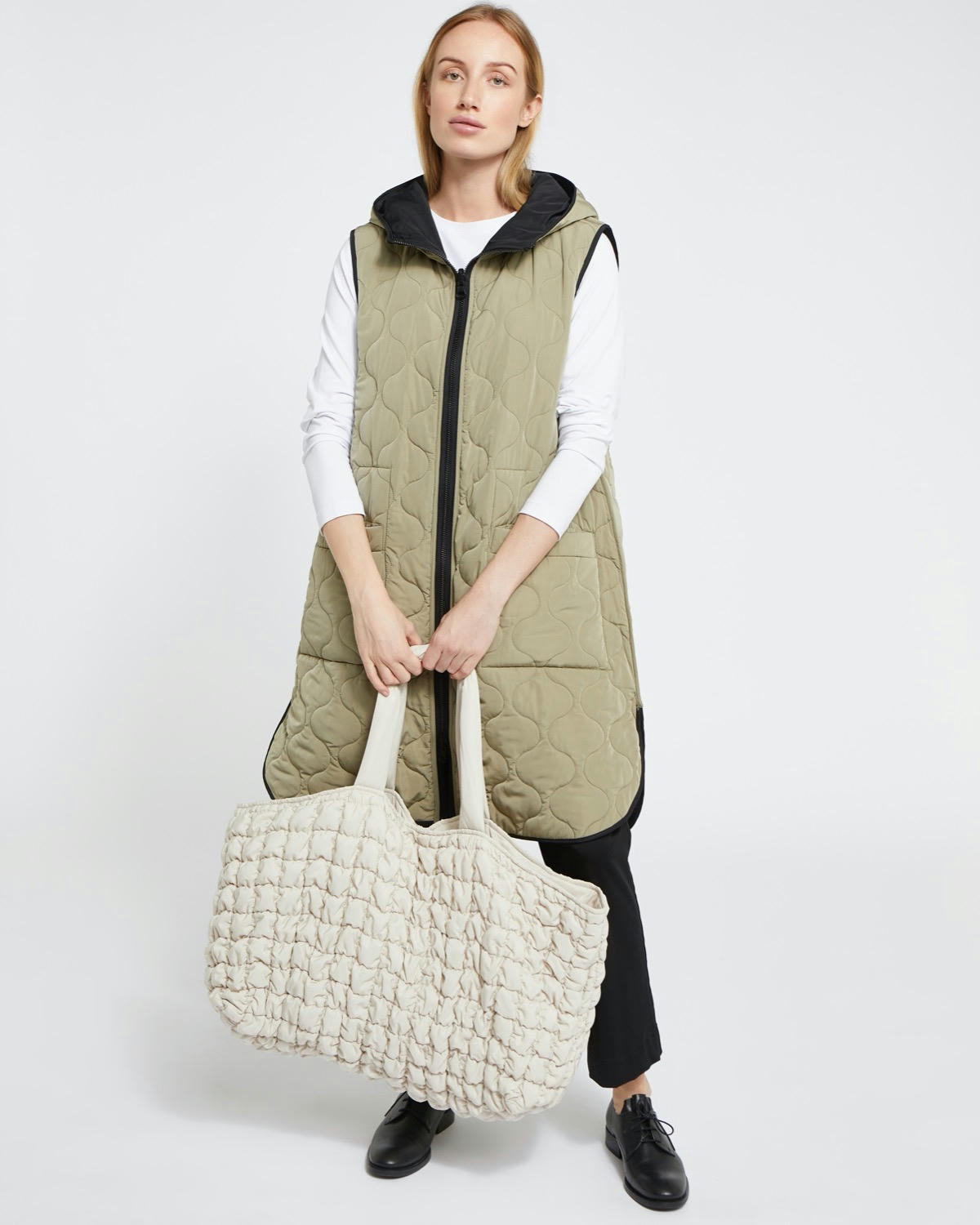 Carolyn Donnelly The Edit Stone Quilted Tote Bag
