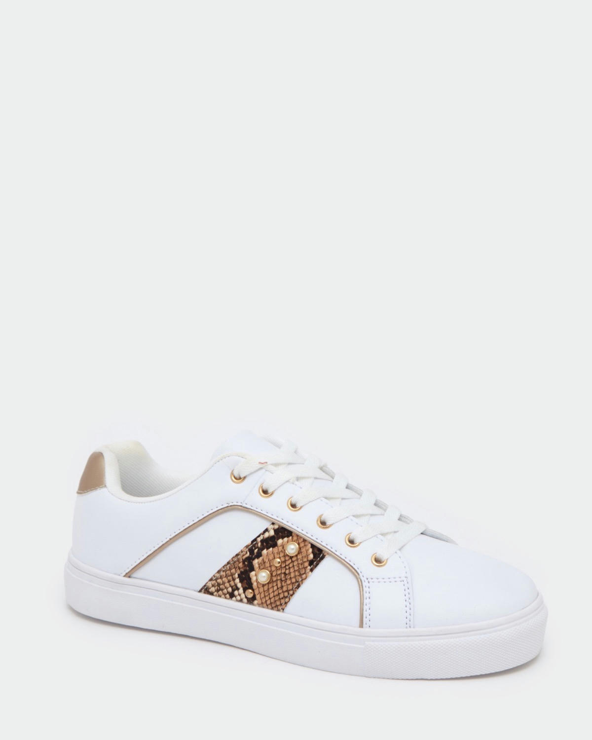 Lace Up Animal Panel Casual Shoes