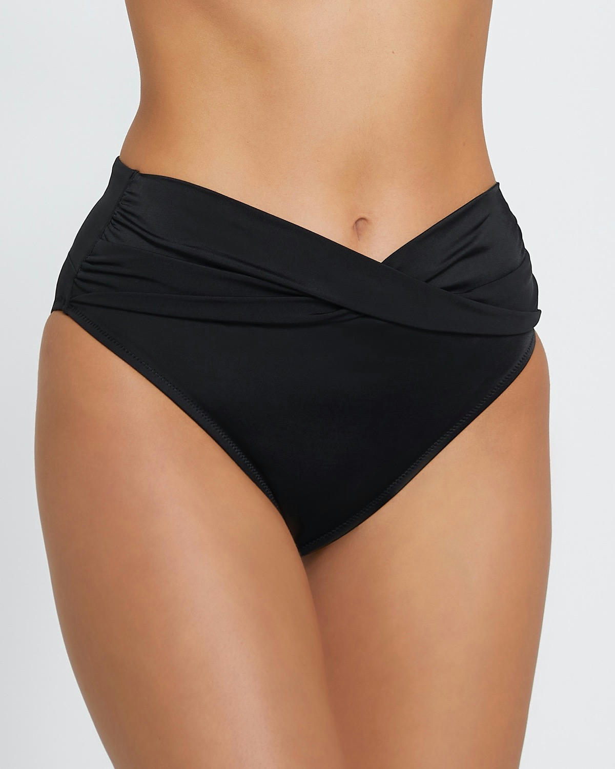 High Waist Fold Down High Leg Bikini Brief
