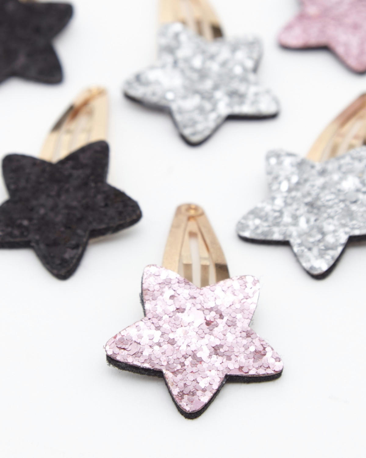 Star Snap Hair Clips (Pack Of 6)