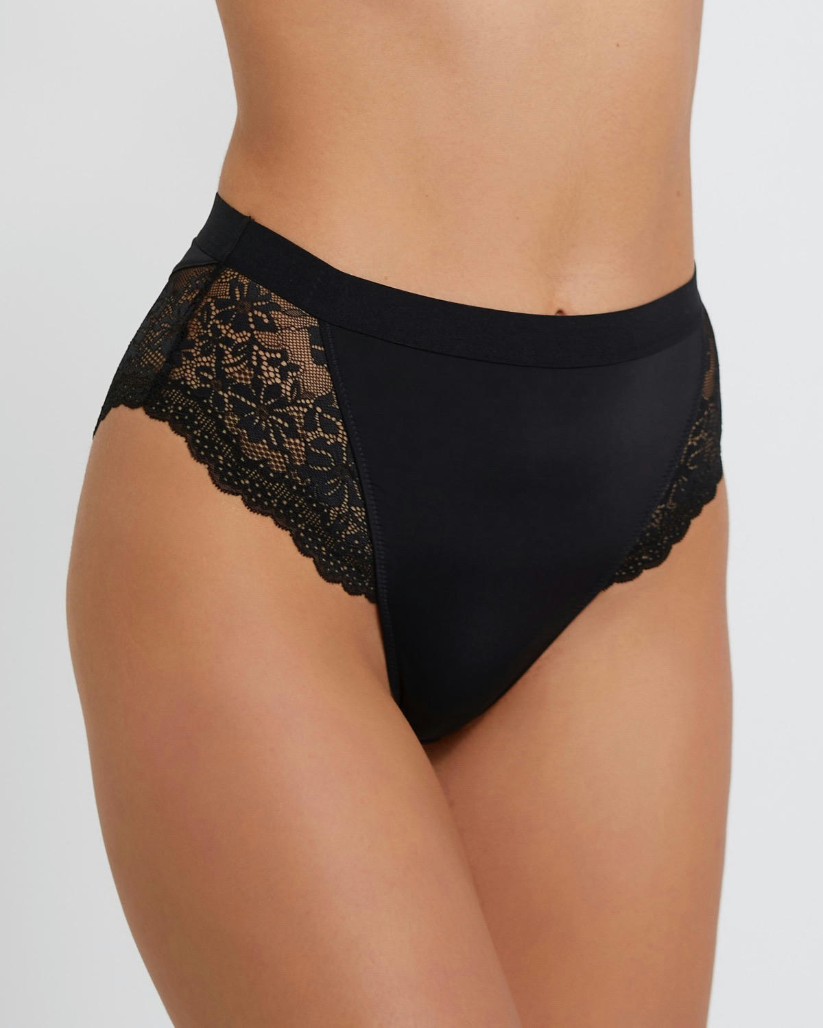 Lace Trim Midi Brief