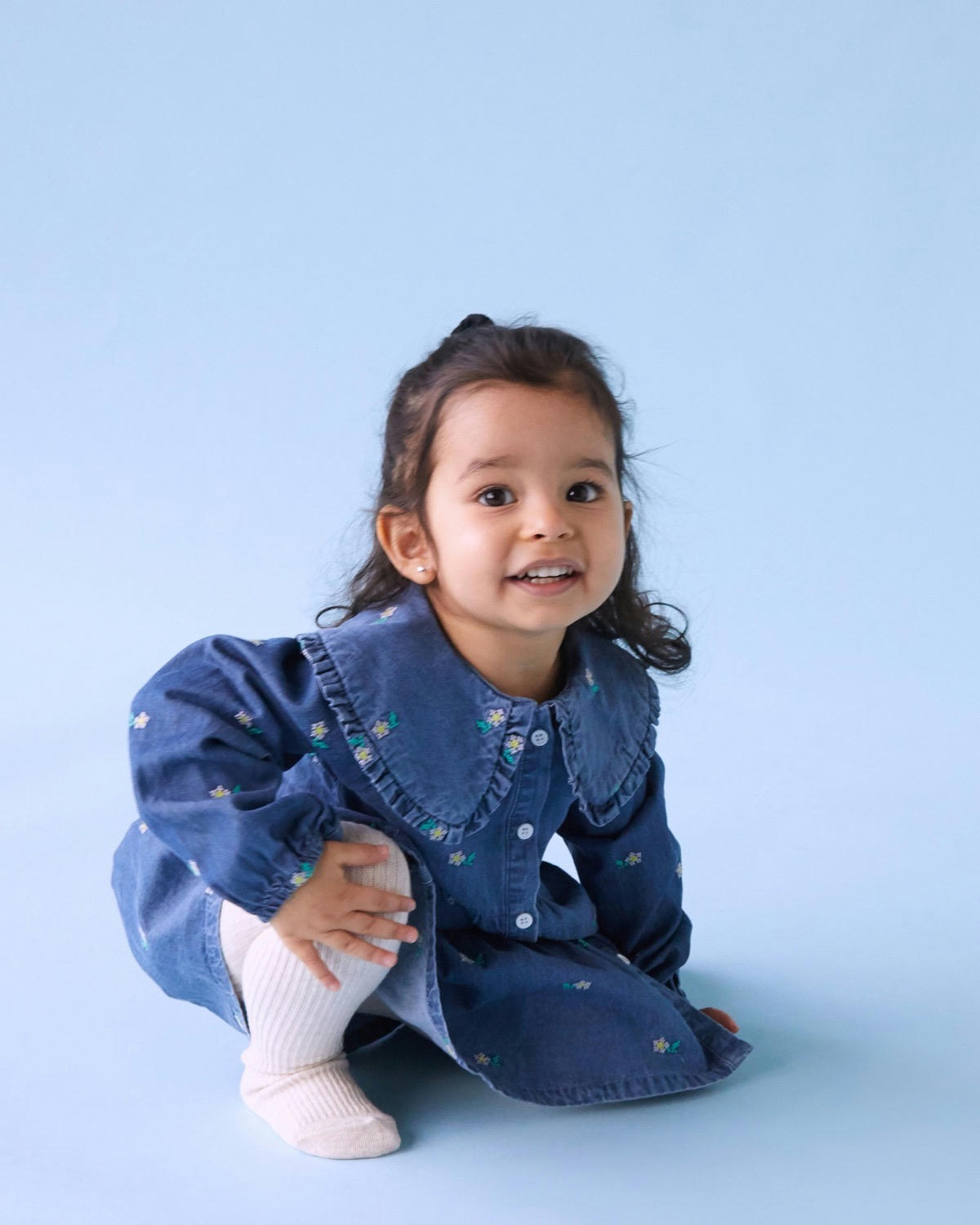 Leigh Tucker Willow Rose Chambray Dress (6 Months-4 Years)