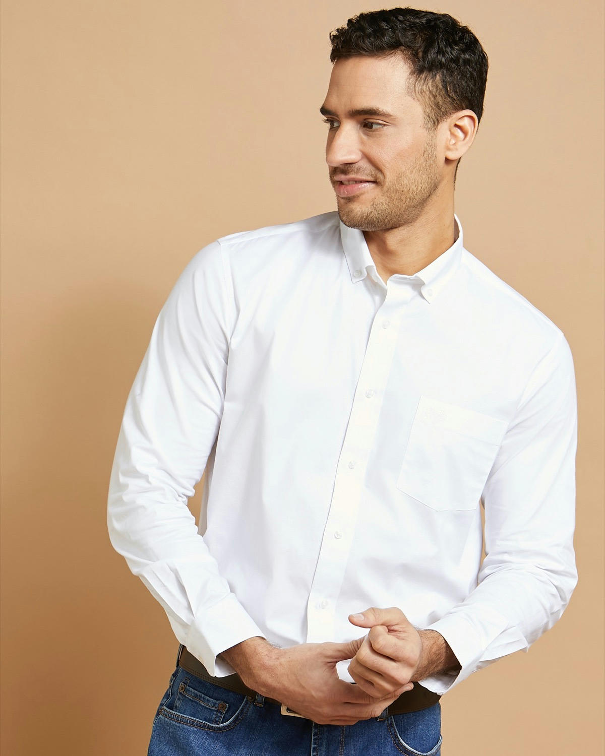 Paul Costelloe Living Regular Fit Stretch Oxford Shirt