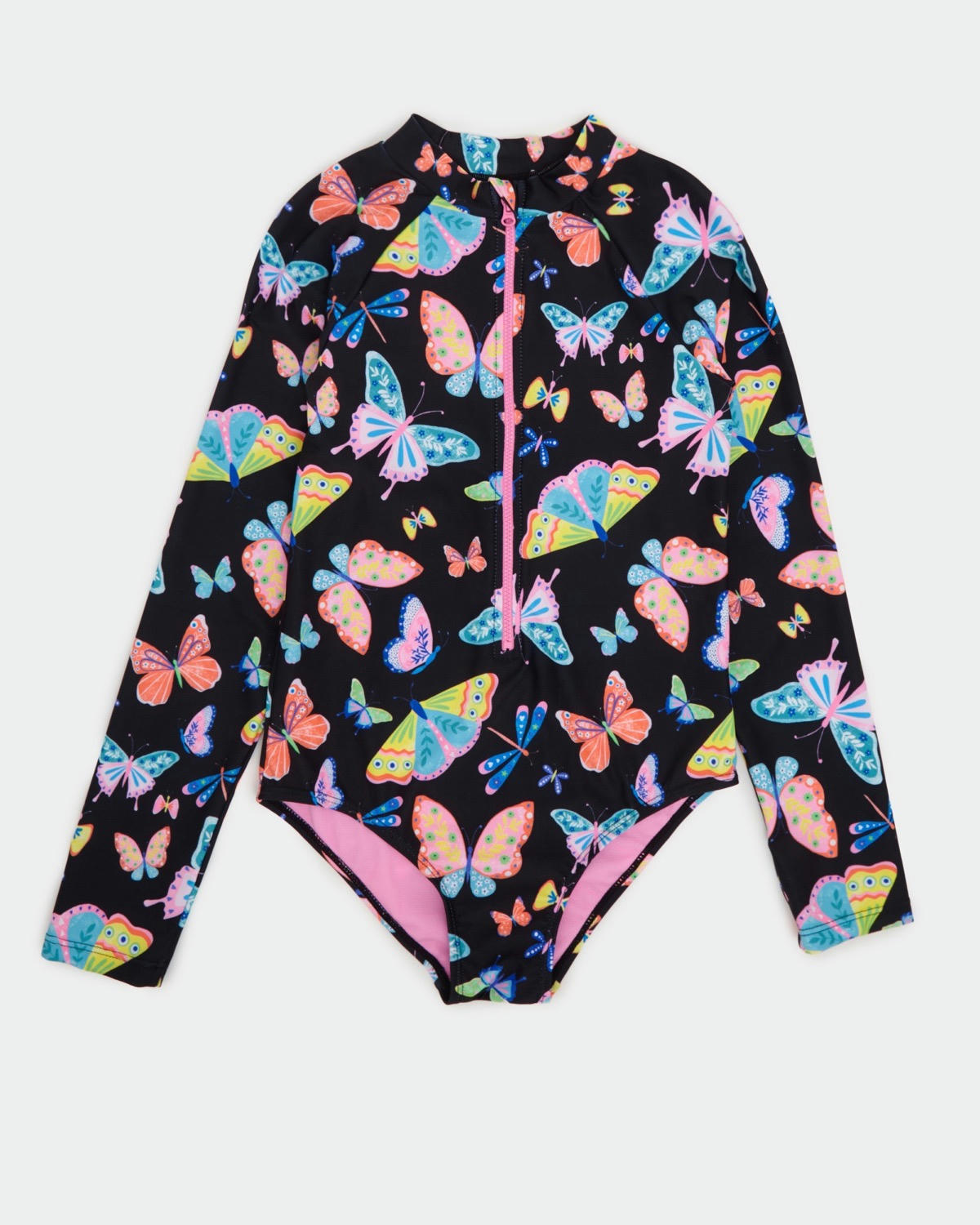 Long-Sleeved Zip Swimsuit (3-14 years)