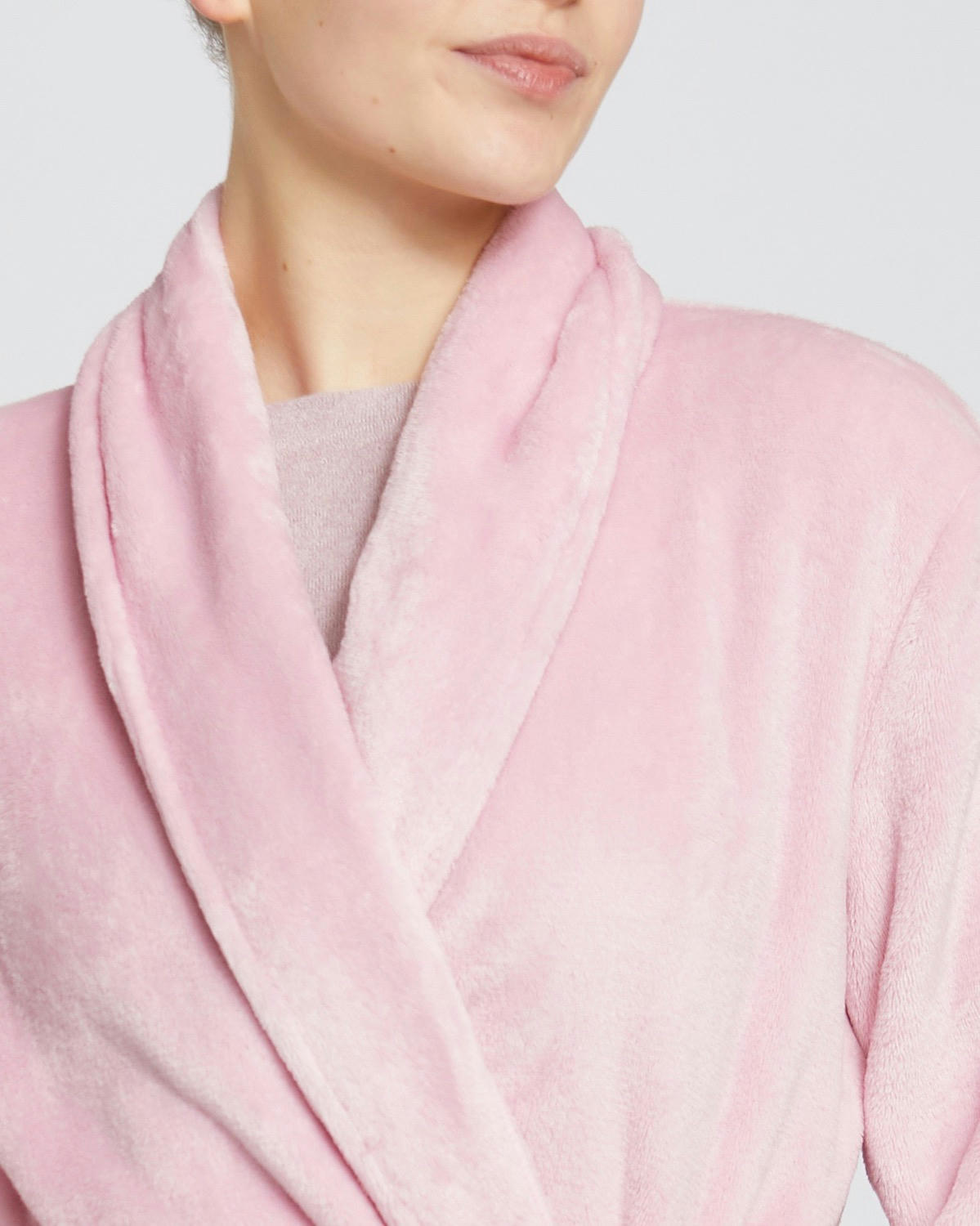 Satin Tie Fleece Bed Jacket