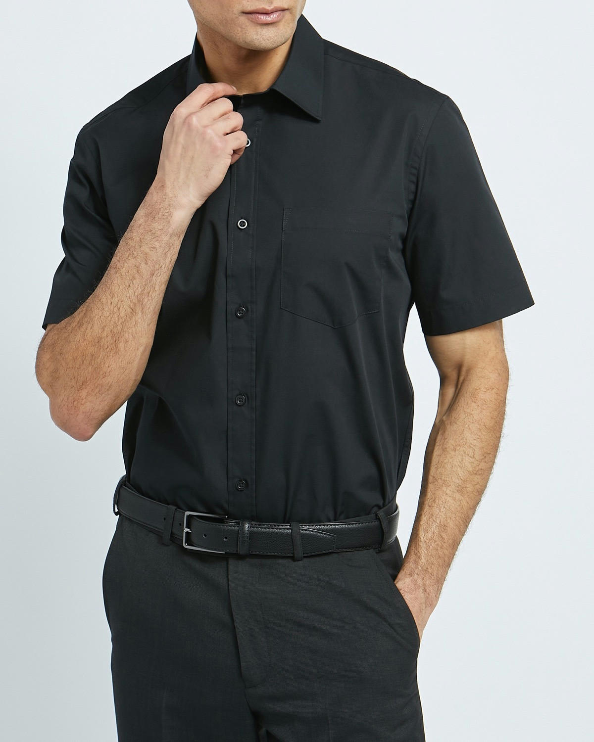 Regular Fit Short-Sleeved Cotton Rich Shirt