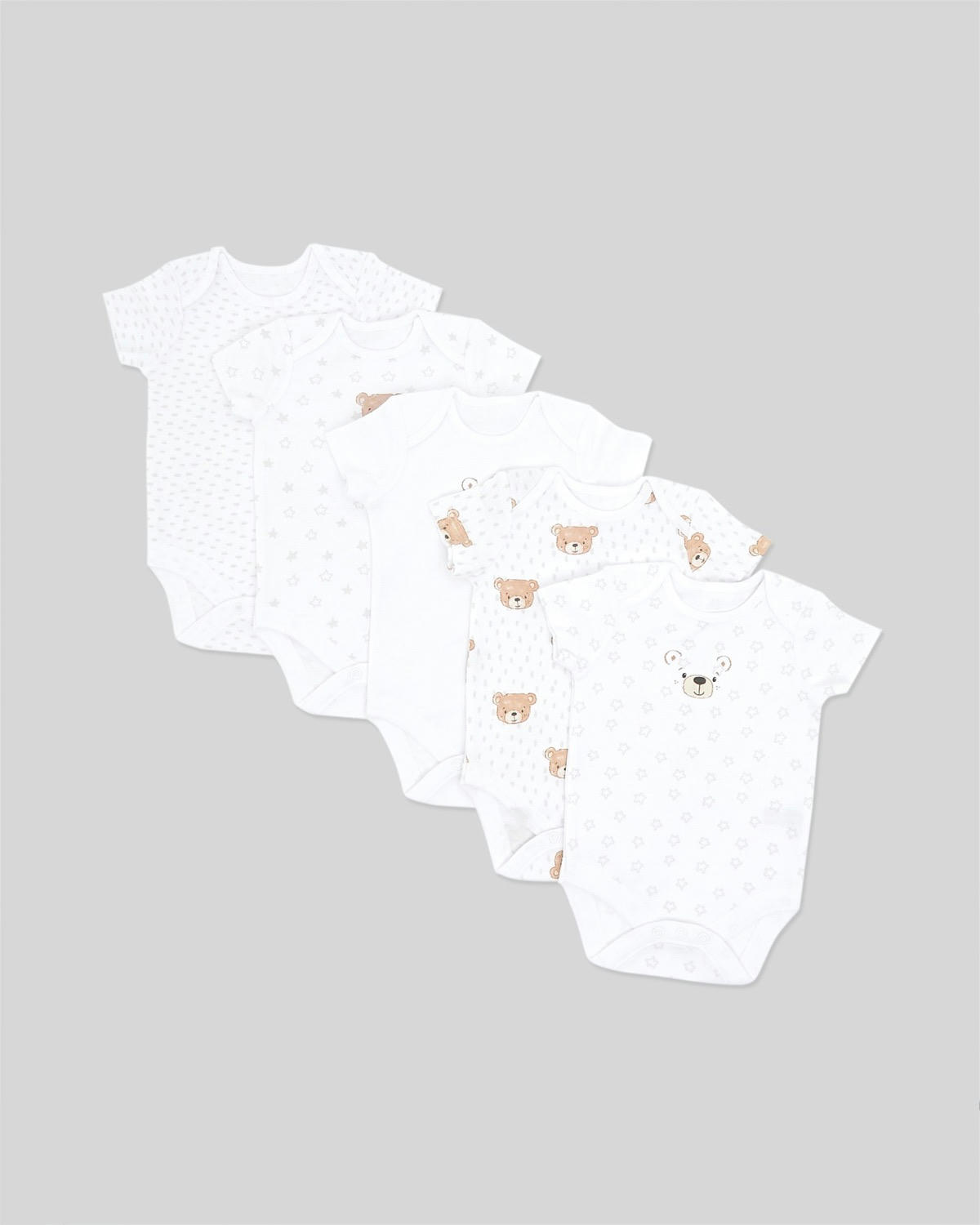 Pure Cotton Bodysuit - Pack Of 5 (Newborn-9 Months)