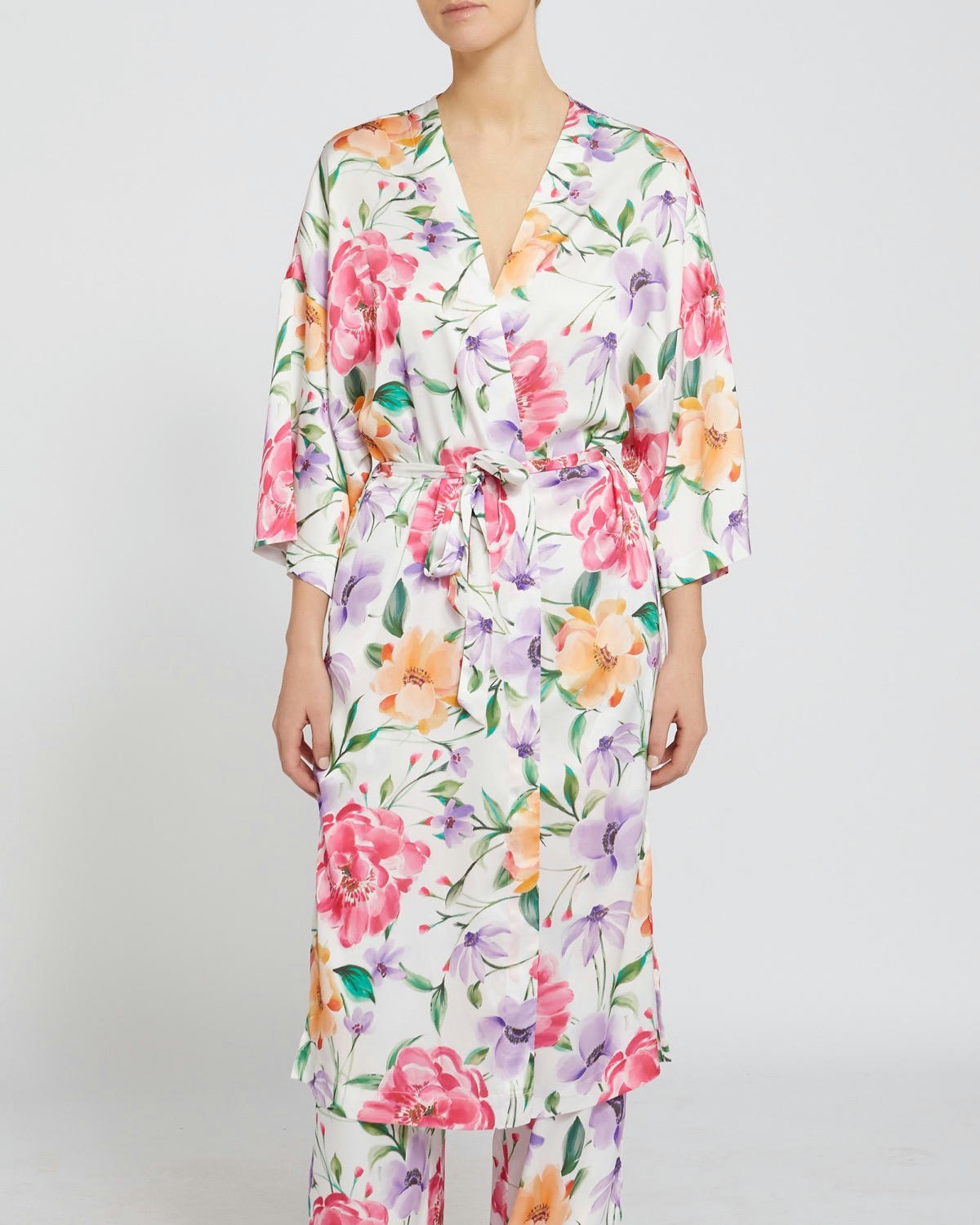 Satin Printed Floral Wrap