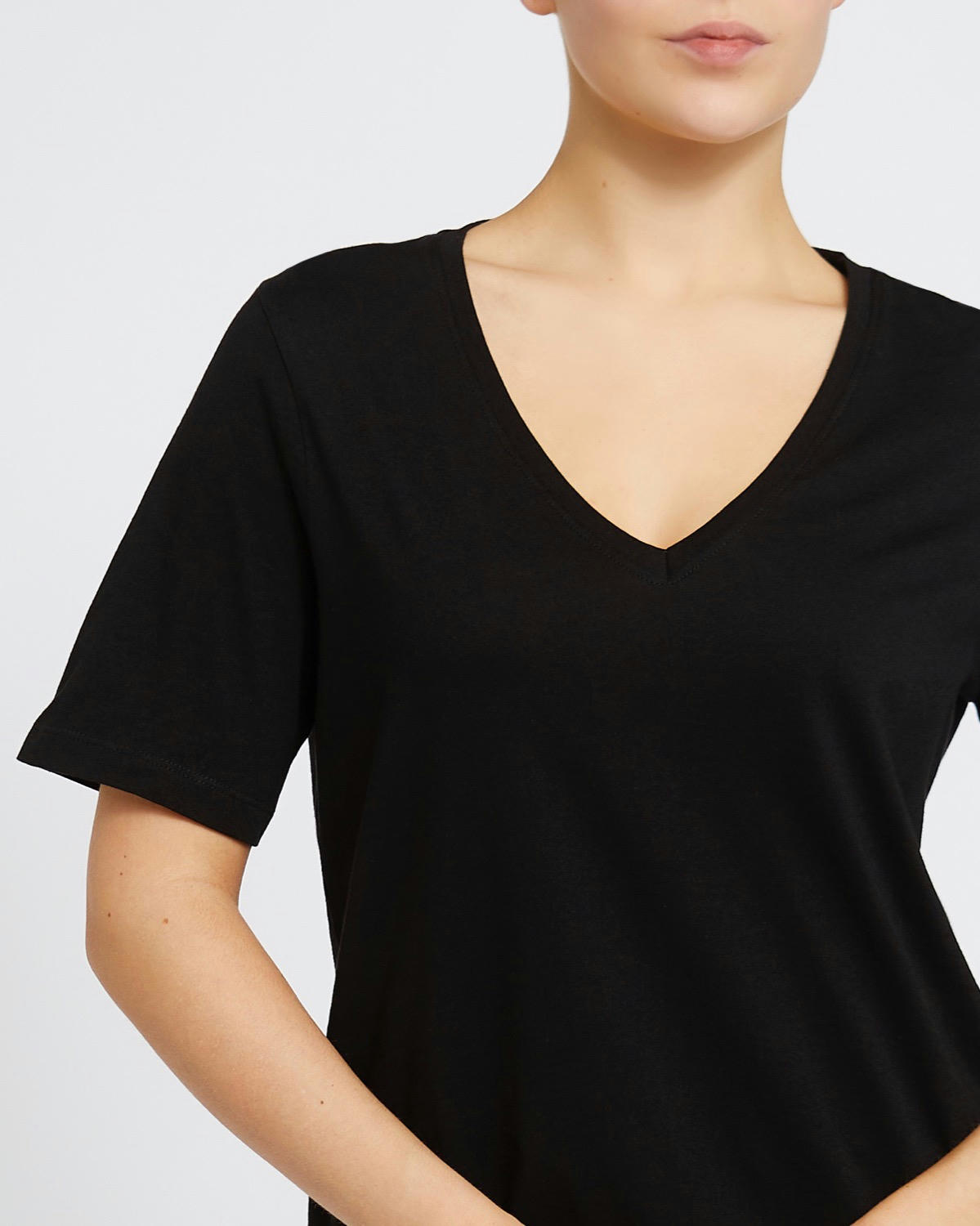Straight Fit V-Neck Cotton T-Shirt