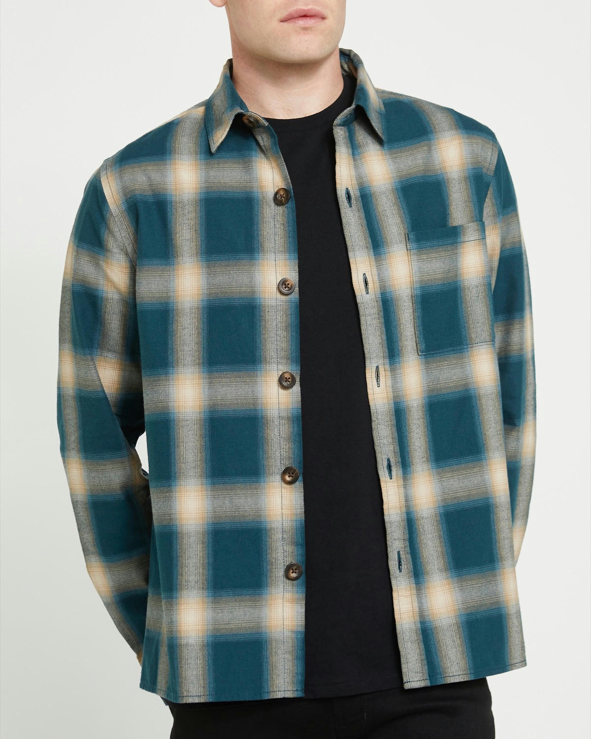 Pure Cotton Check Flannel Shirt