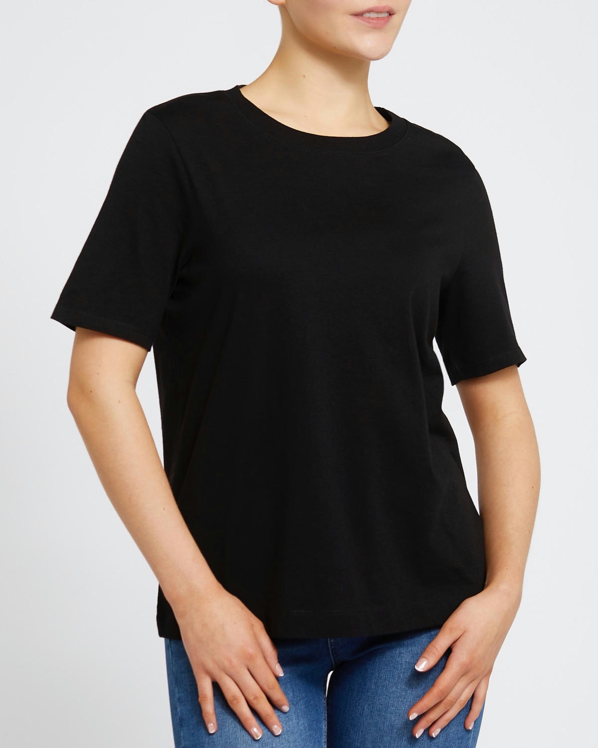 Straight Fit Cotton Crew Neck T-Shirt