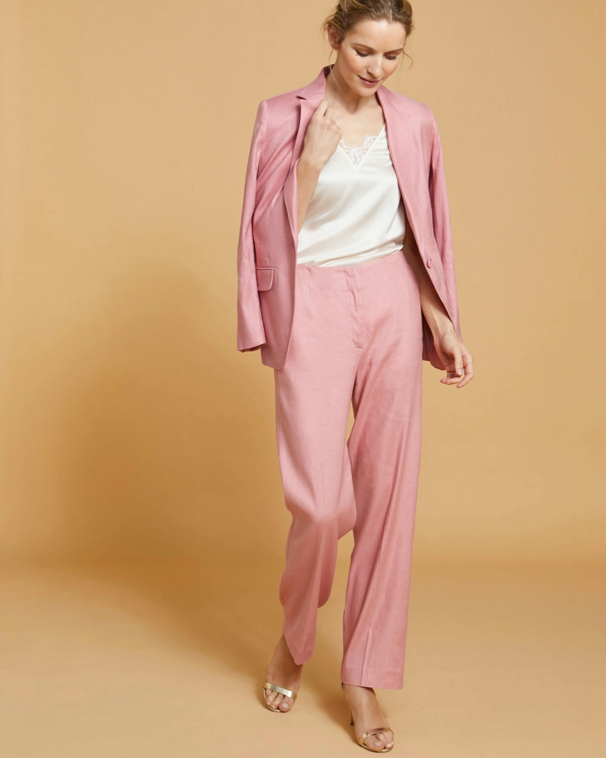 Paul Costelloe Living Studio Pink Linen Blazer