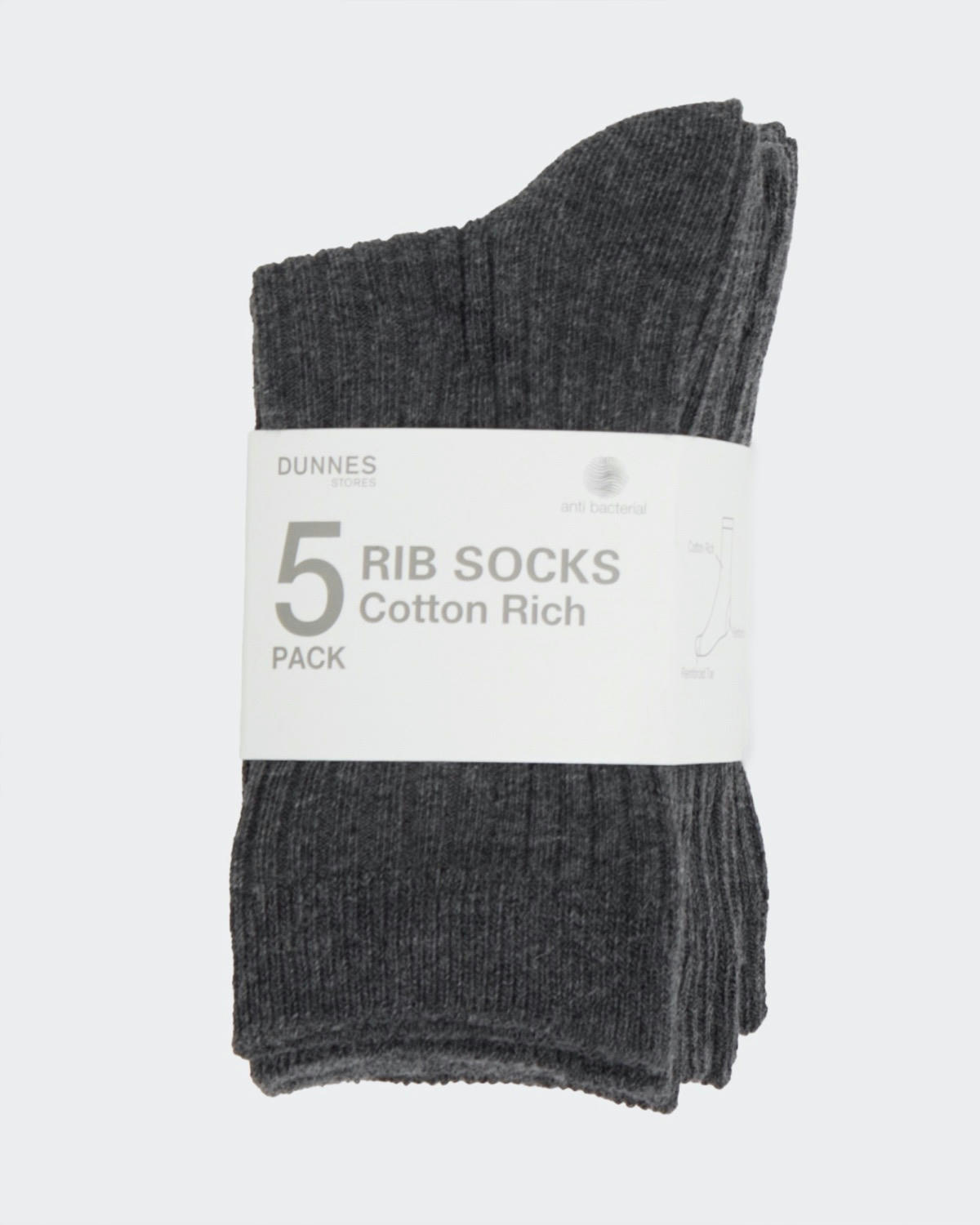 School Rib Comfort Socks - Pack Of 5