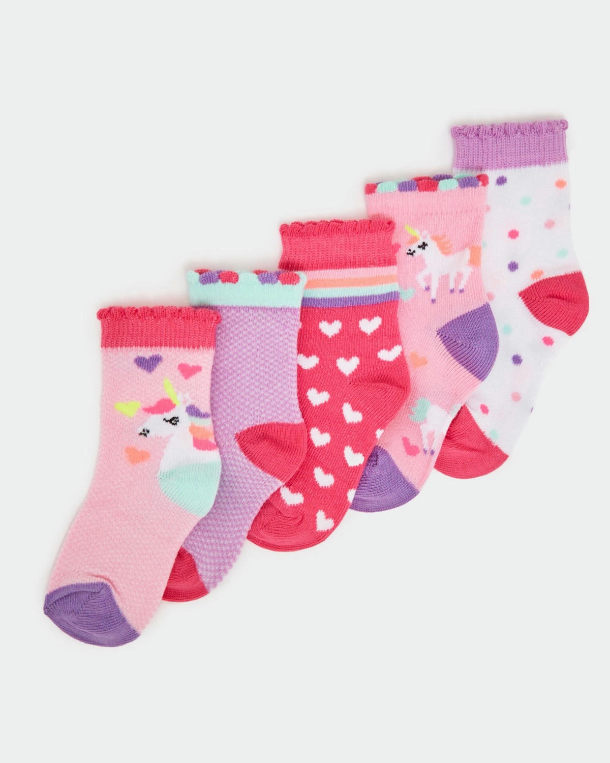 Baby Girls Design Socks - Pack Of 5