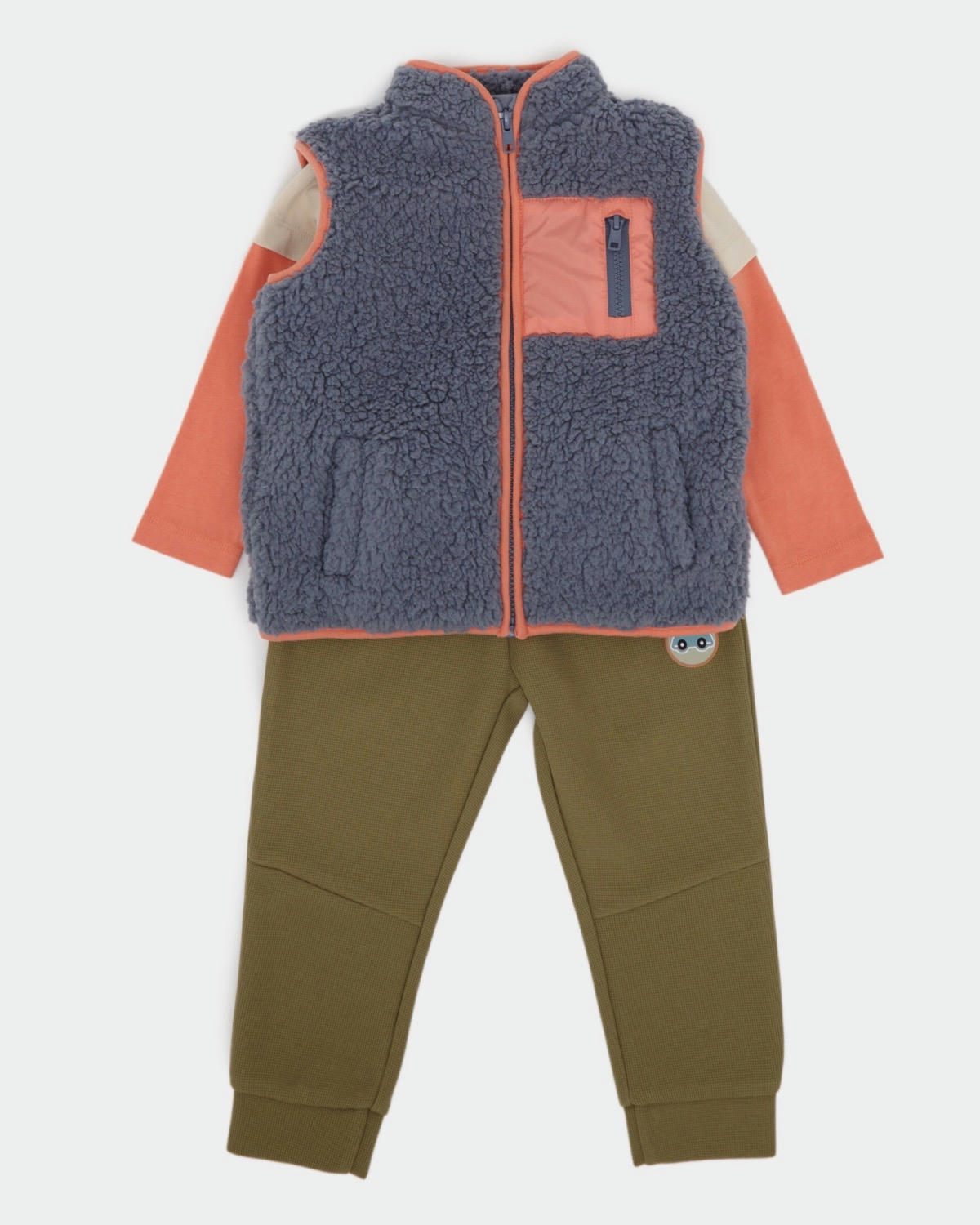 Three Piece Borg Gilet Set (6 months-5 years)