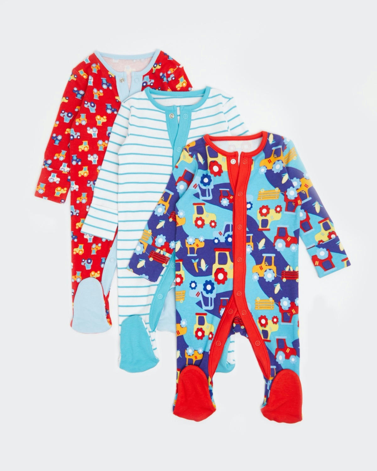Pure Cotton Sleepsuits - Pack Of 3 - (Newborn-23 Months)