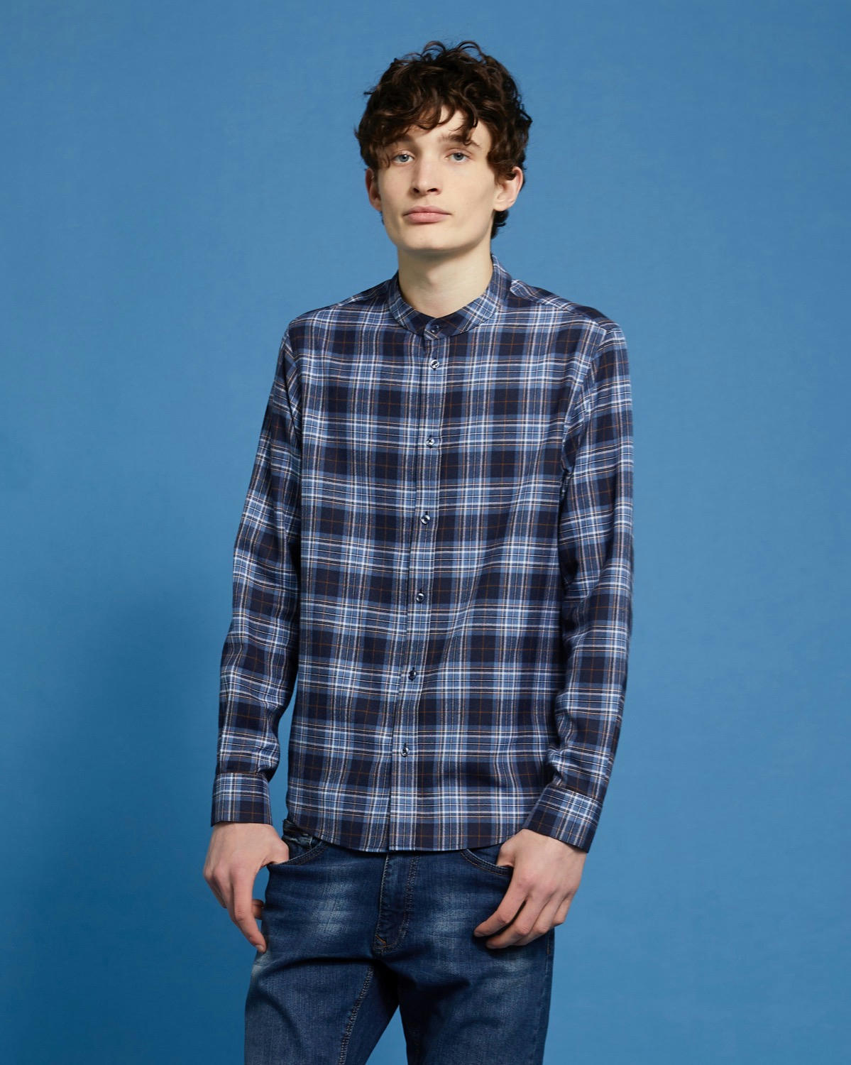 Paul Galvin Check Grandad Shirt