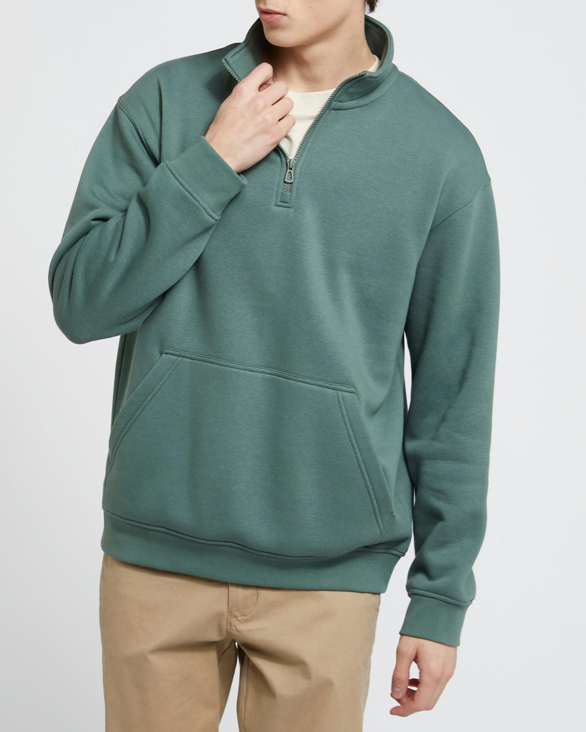 Relaxed Fit Half Zip Sweatshirt