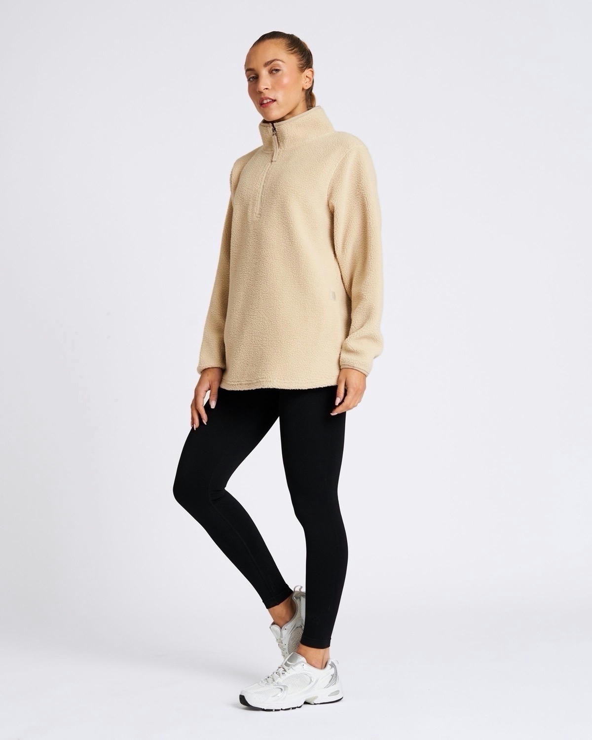 Powercut Ascend Quarter Zip Fleece in Pumice