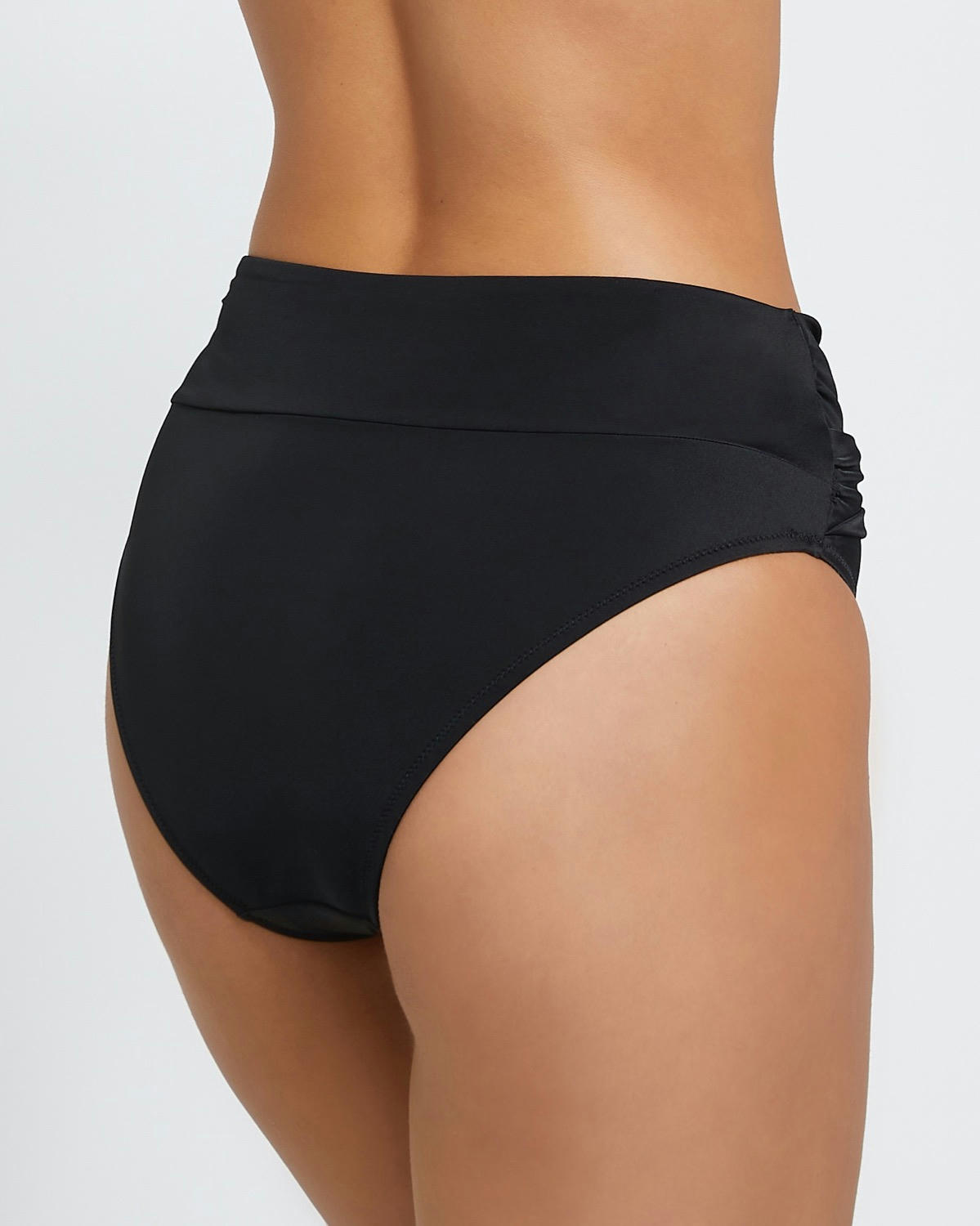 High Waist Fold Down High Leg Bikini Brief