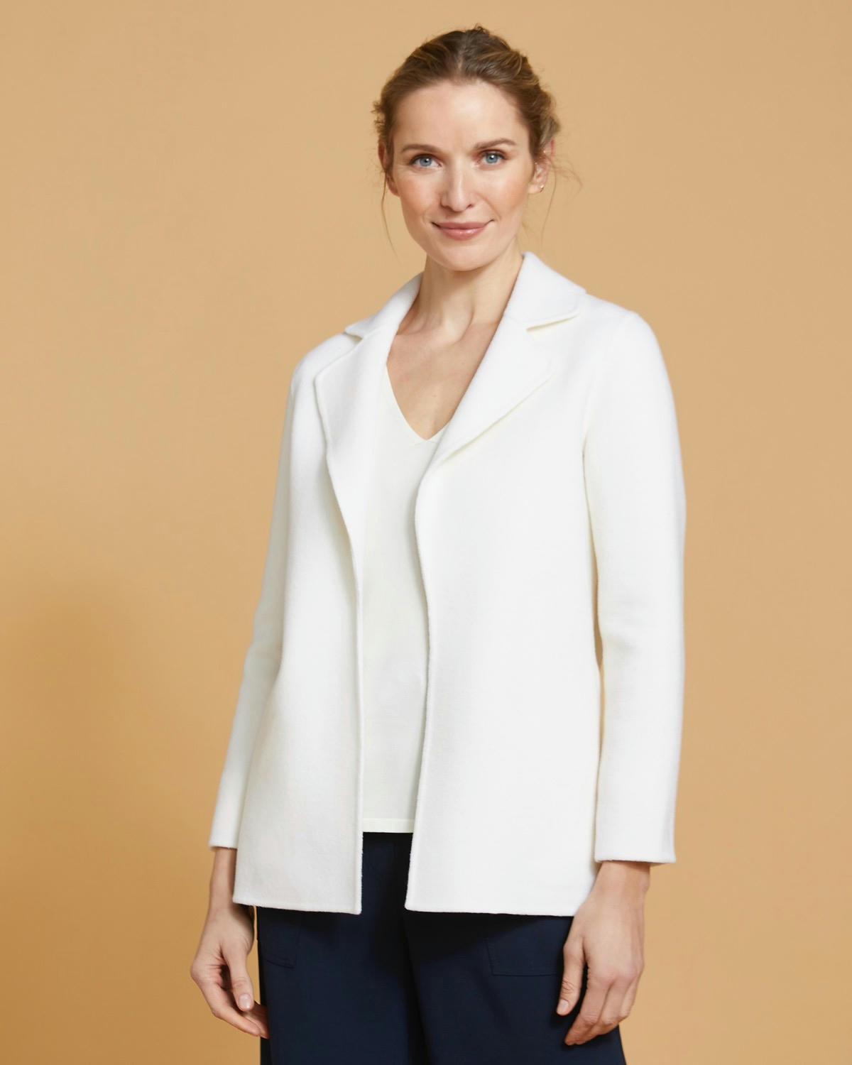 Paul Costelloe Living Studio Ivory Short Collar Coat