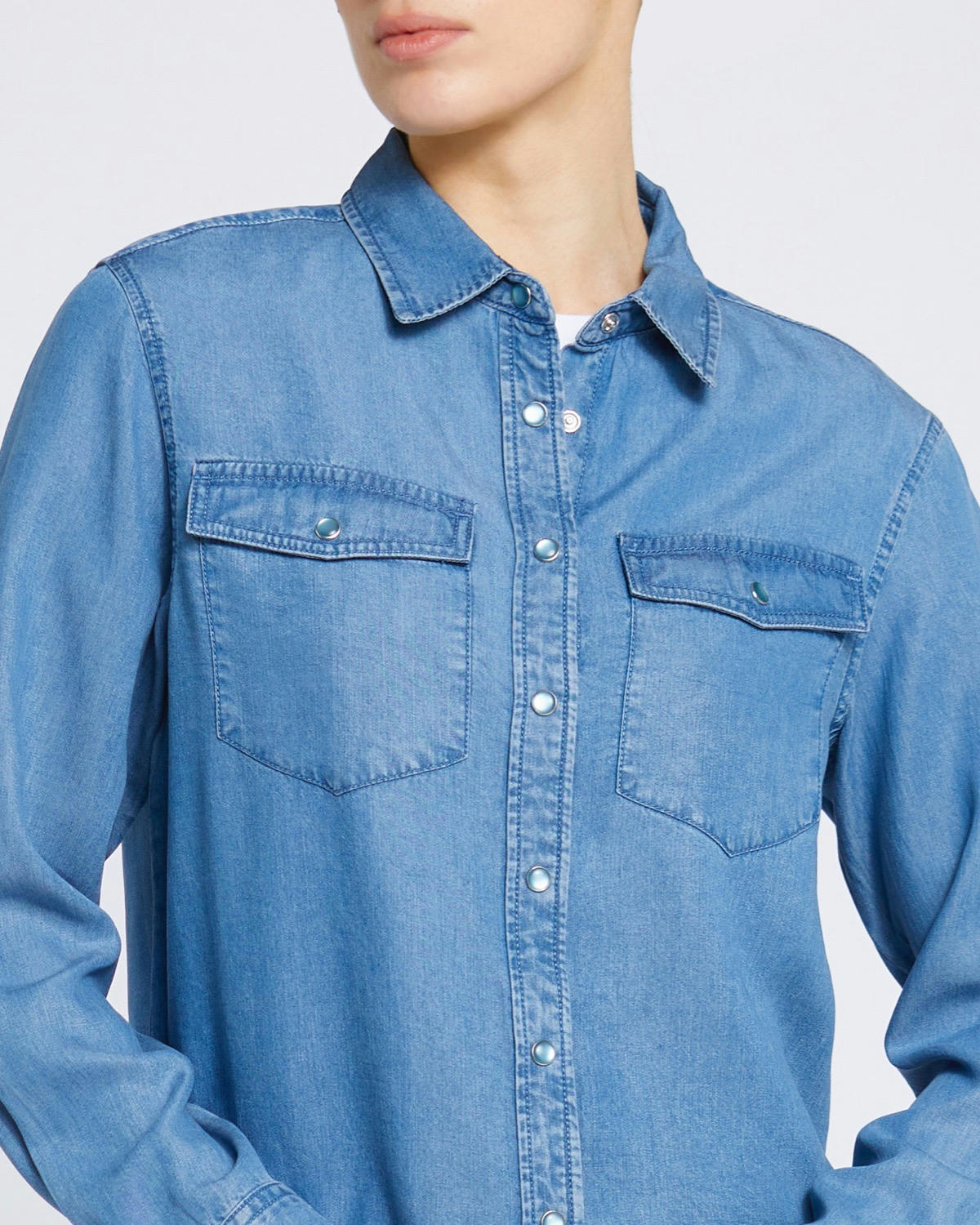 Denim Collared Relaxed Shirt