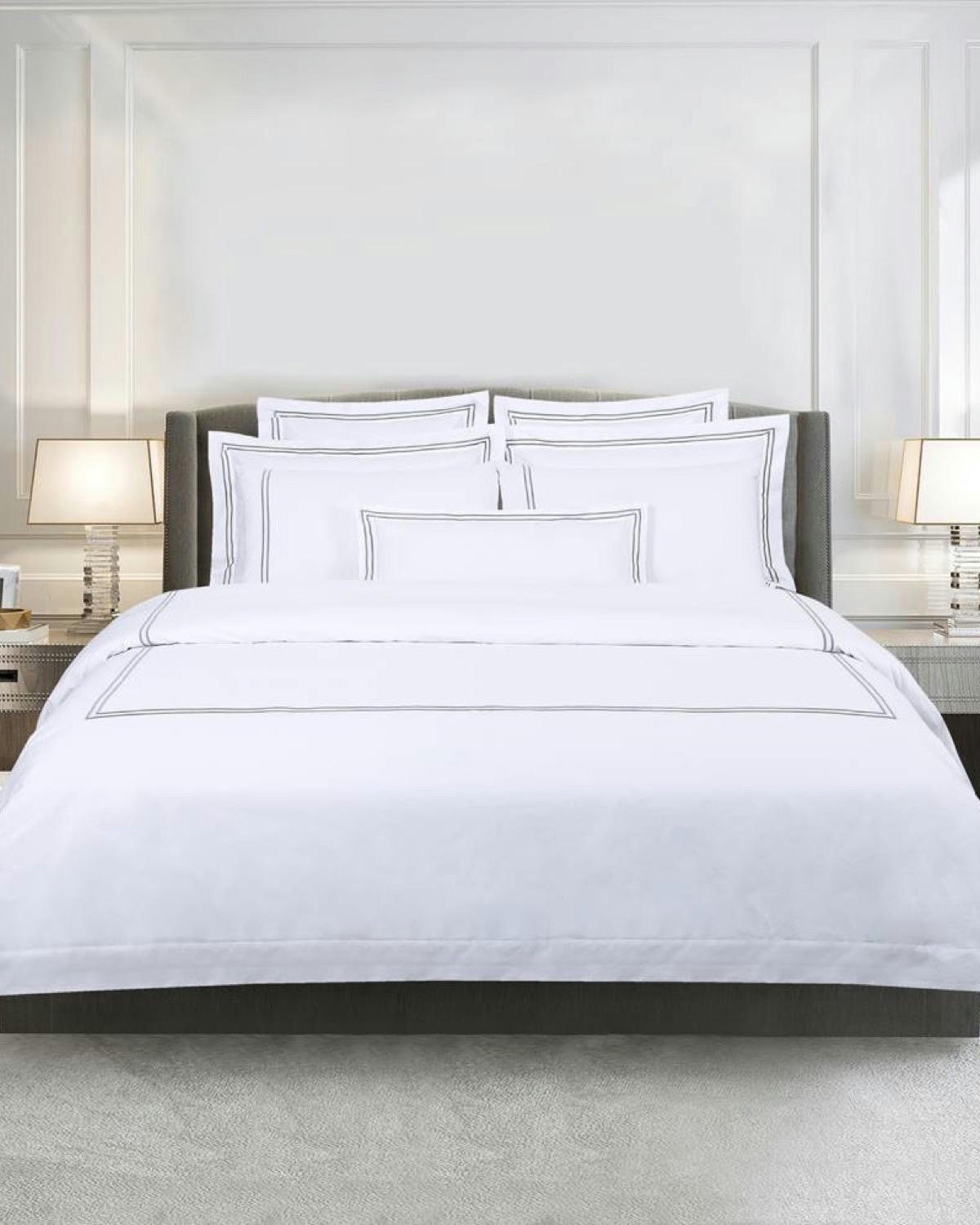 Francis Brennan the Collection Embroidered Double Stripe Bed Sheet