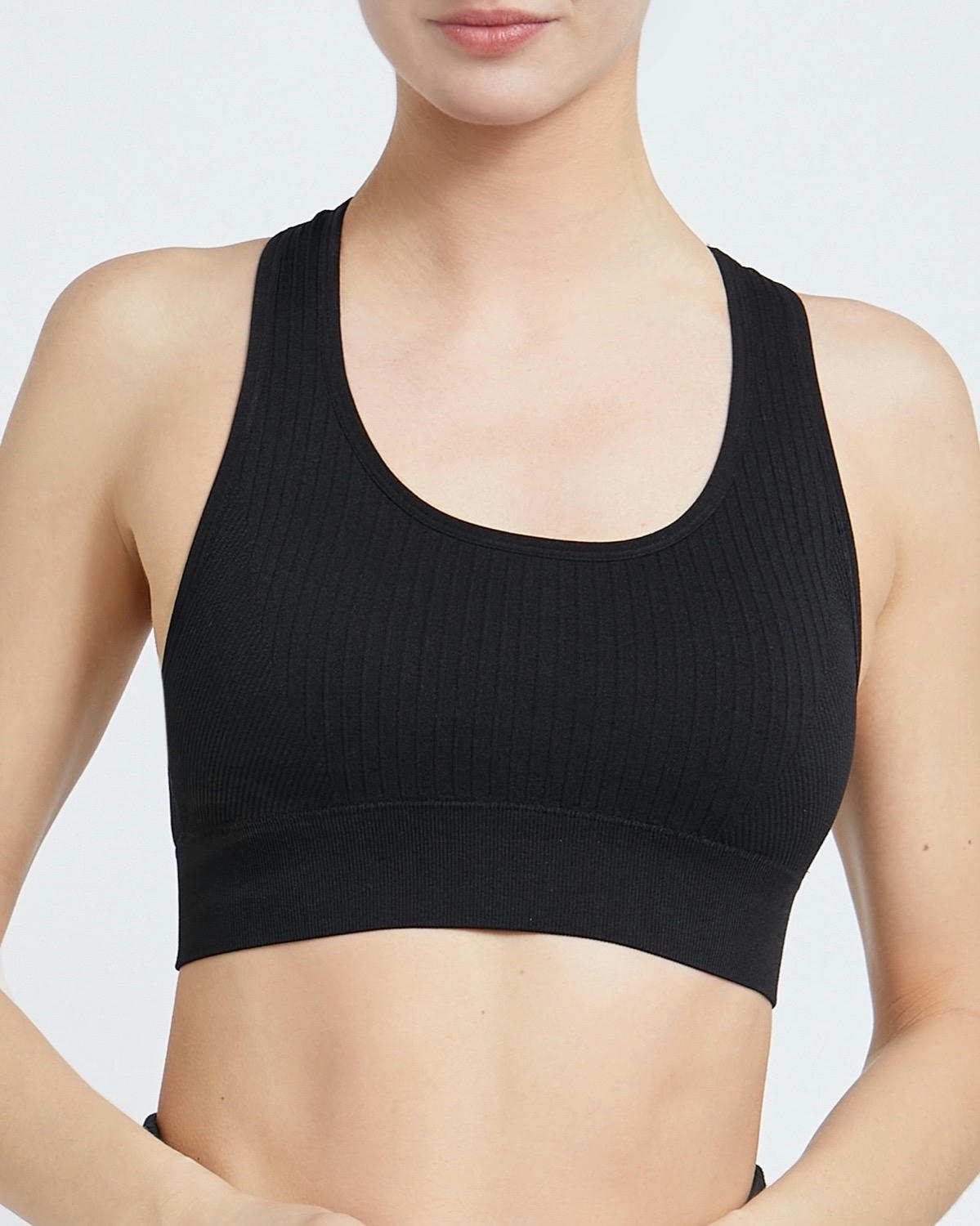 Seamless Ribbed Sports Bra Top