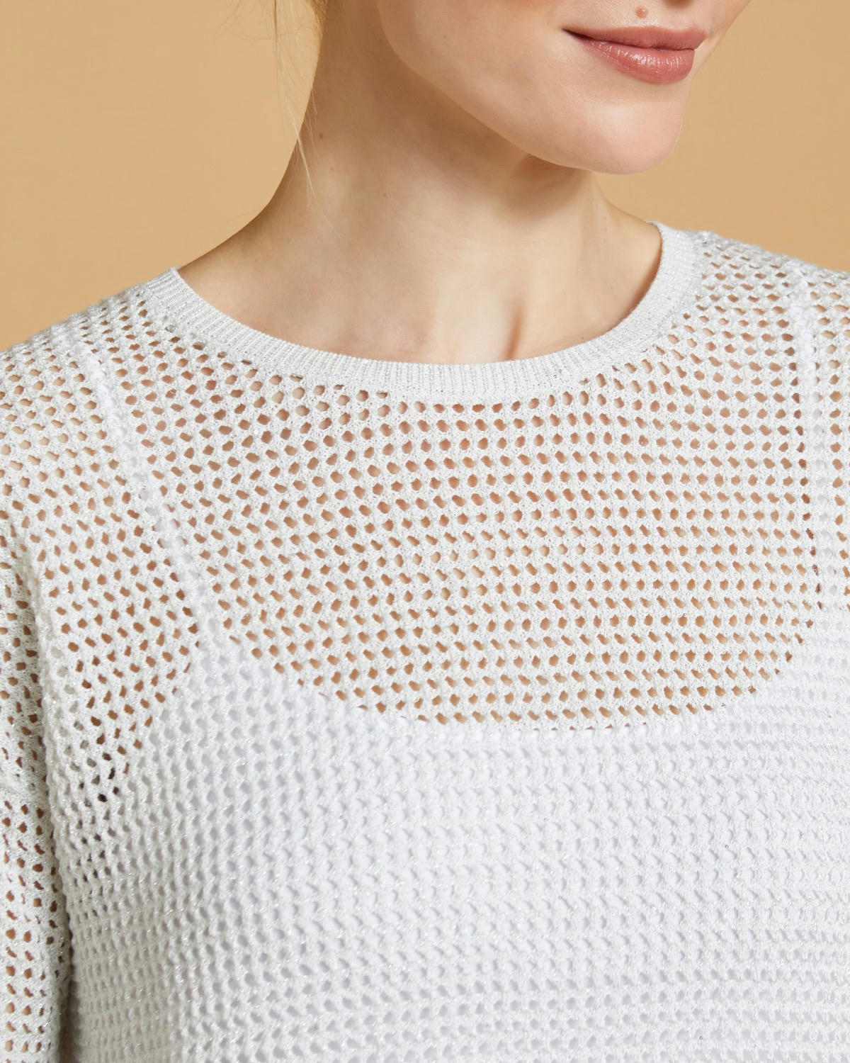 Paul Costelloe Living Studio Ivory Lurex Jumper