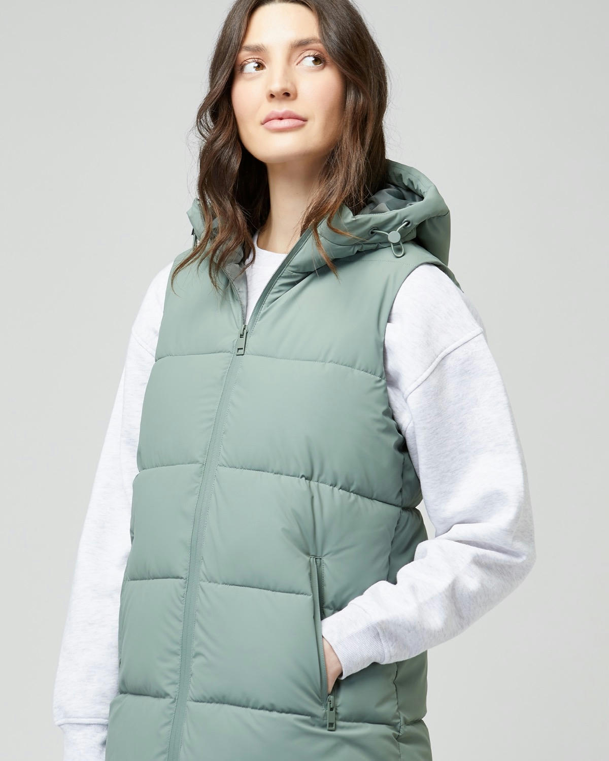 Padded Hooded Midi Gilet