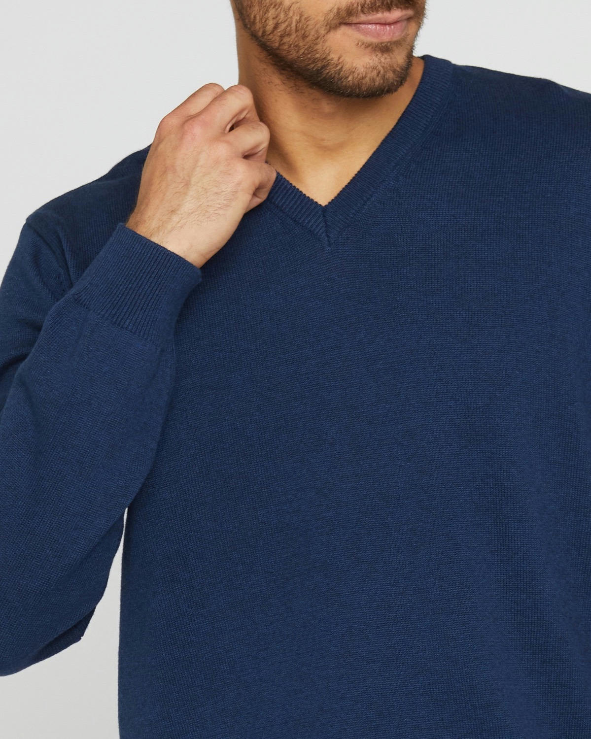 Regular Fit Cotton V-Neck Jumper