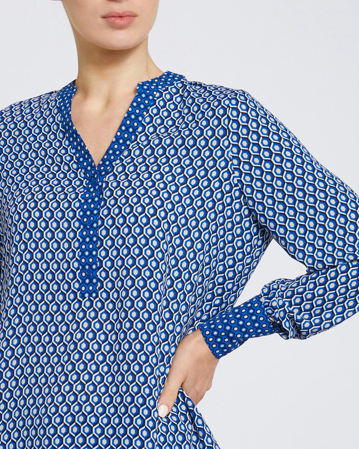Geometric Print Blouse