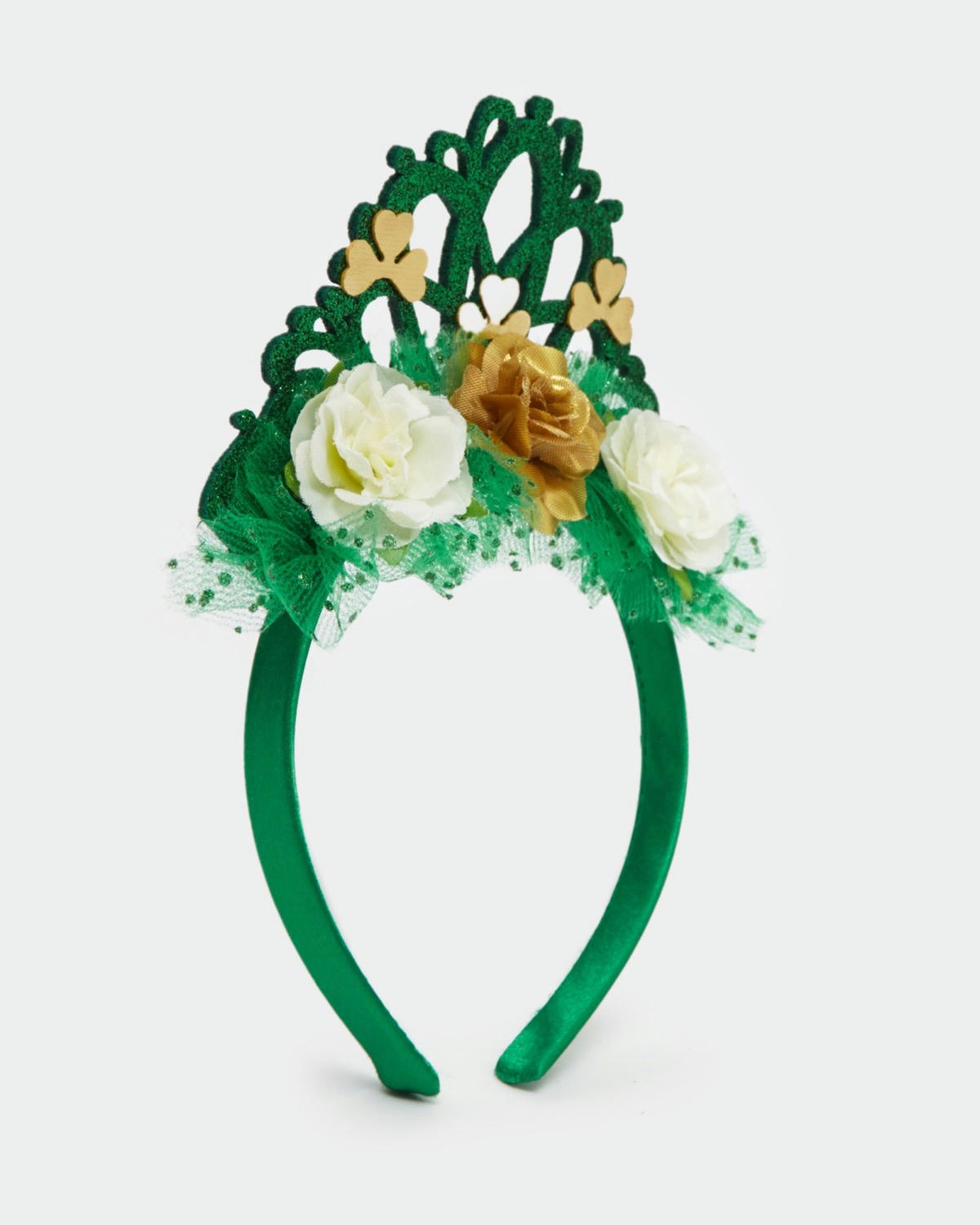 Green Shamrock Tiara Headband