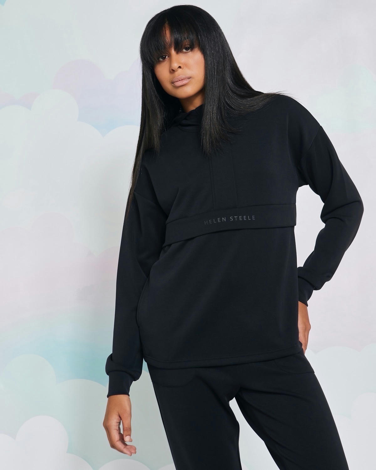 Helen Steele Black Soft Touch Half Zip Hoodie