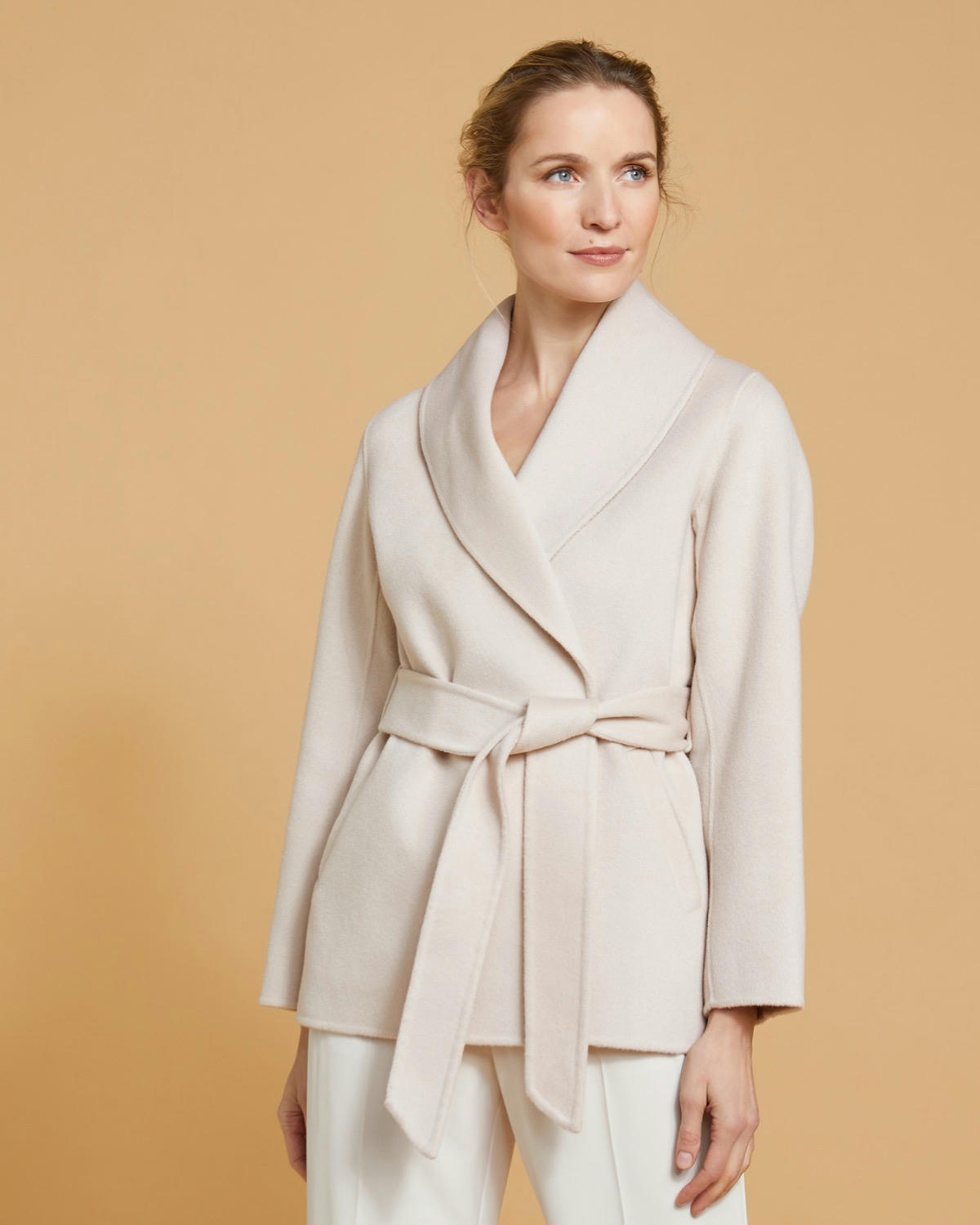 Paul Costelloe Living Studio Stone Short Shawl Collar Coat