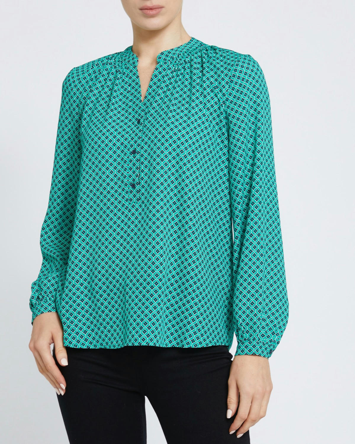 Geometric Print Blouse