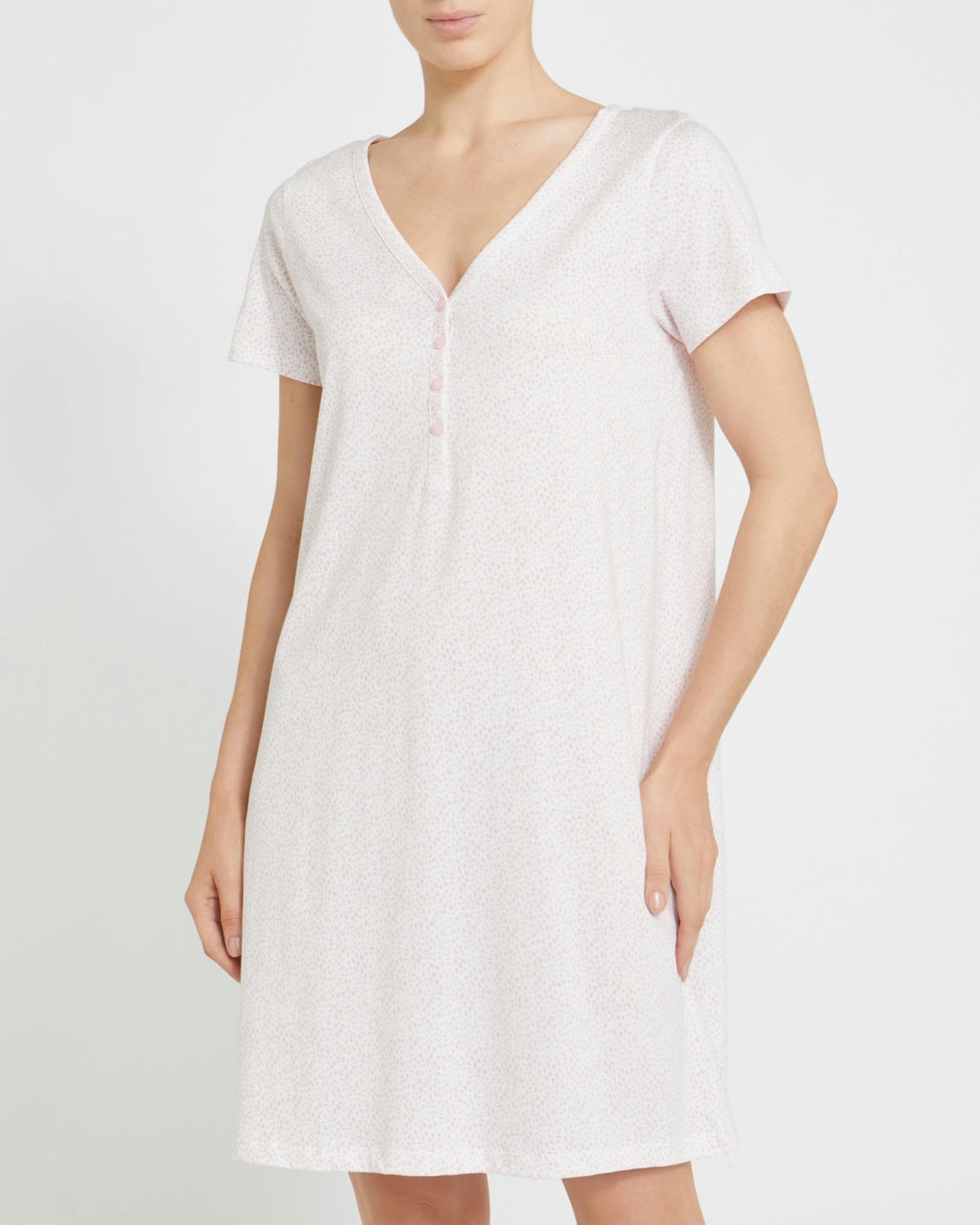 V-Neck Button Nightdress
