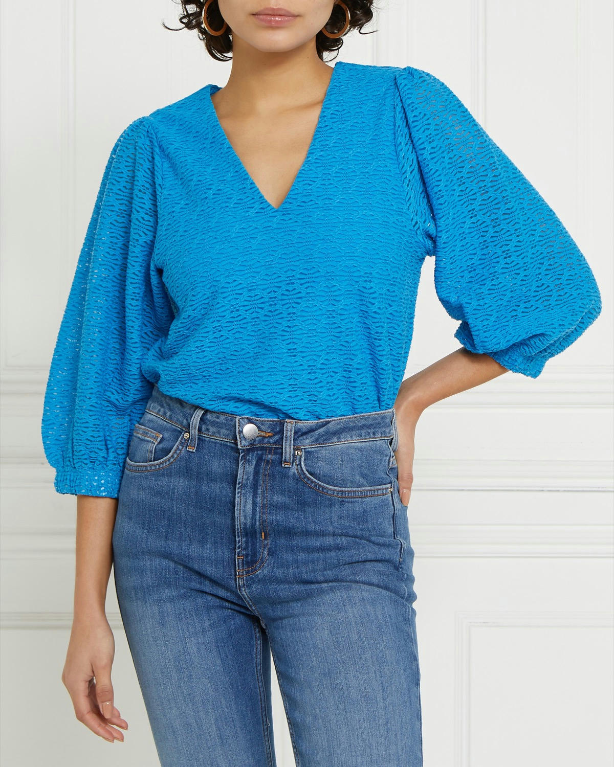 Gallery Texture Puff Sleeve Top