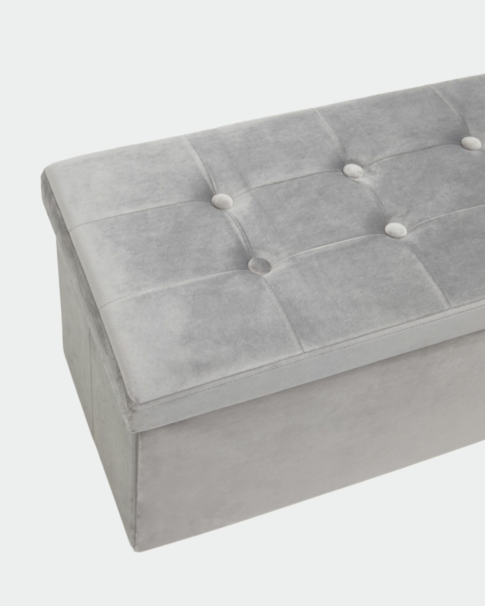 Velvet Ottoman With Storage and Lid