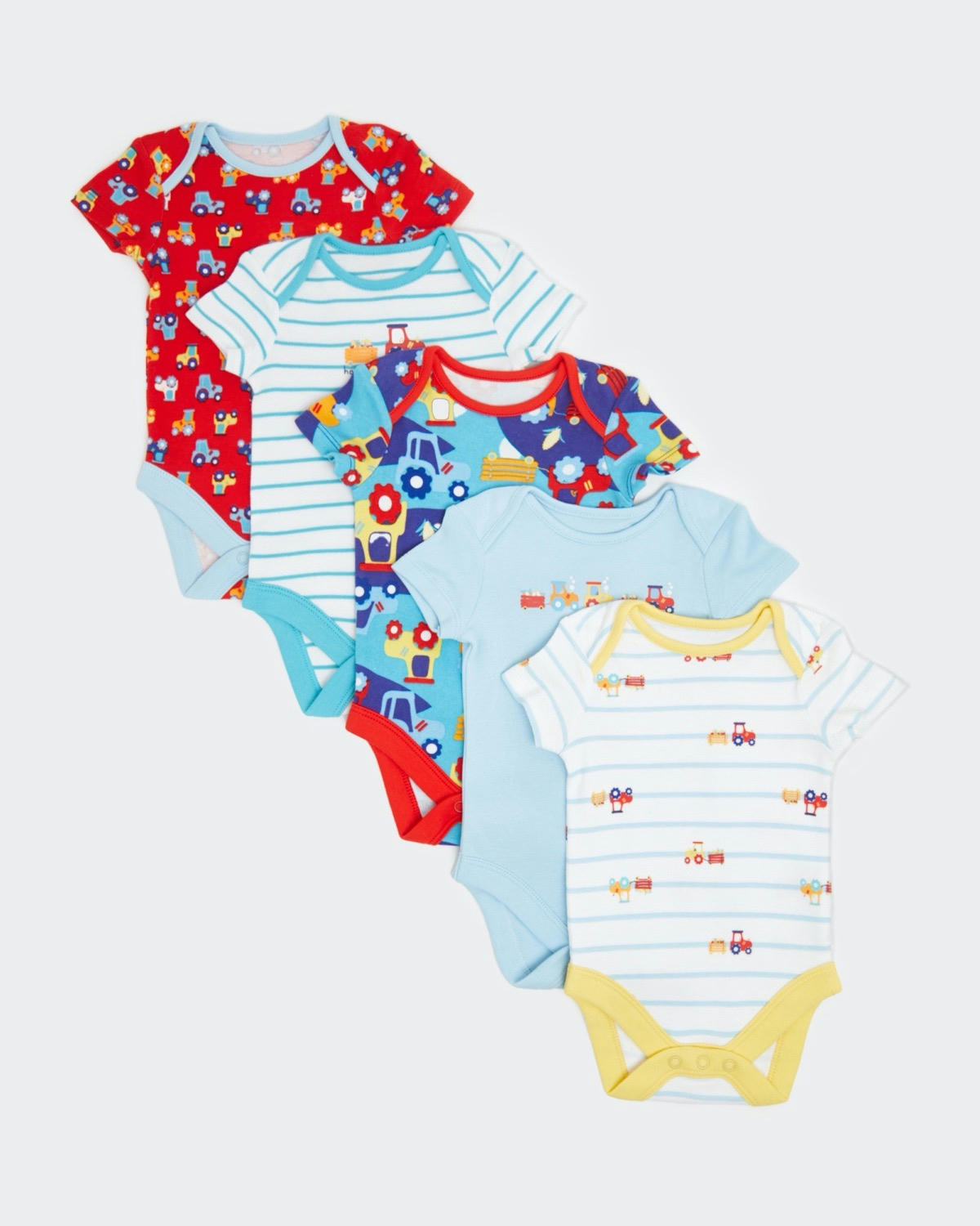 Pure Cotton Bodysuits - Pack Of 5 - (Newborn-23 Months)