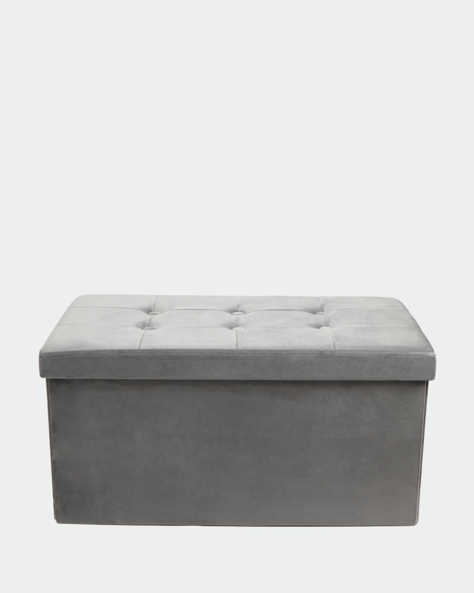 Velvet Ottoman With Storage and Lid