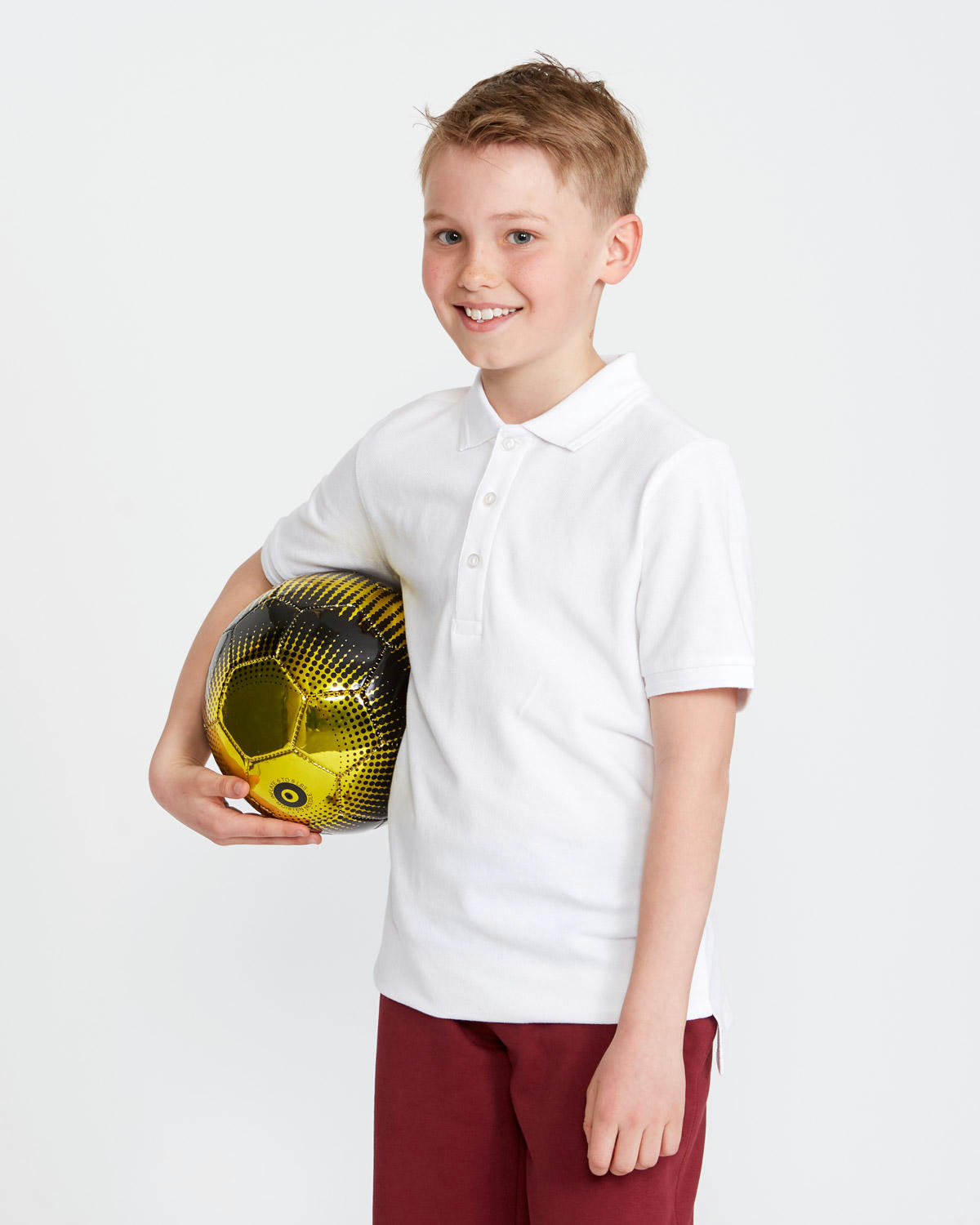 Boys Stain Release Short-Sleeved Slim Polo Shirts - Pack Of 2