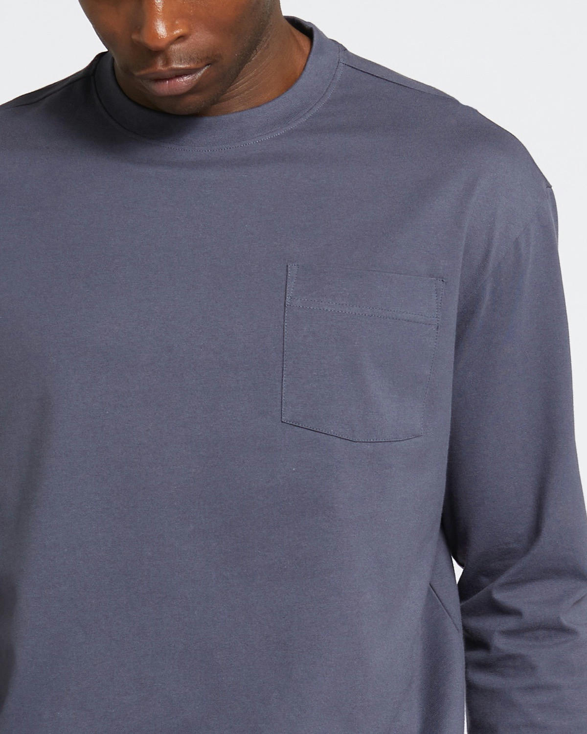 Cotton Long-Sleeved Pocket T-Shirt