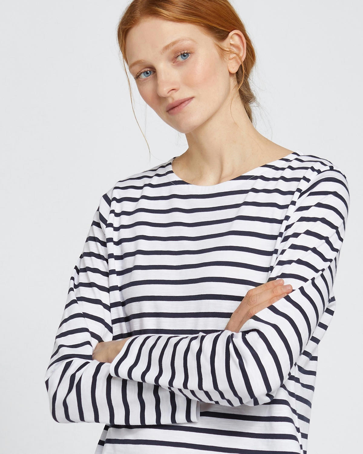 Carolyn Donnelly The Edit Navy Cotton Stripe Top