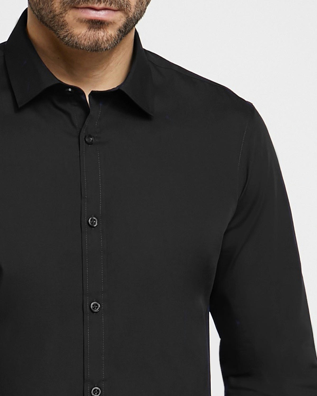 Slim Fit Long-Sleeved Cotton Rich Shirt