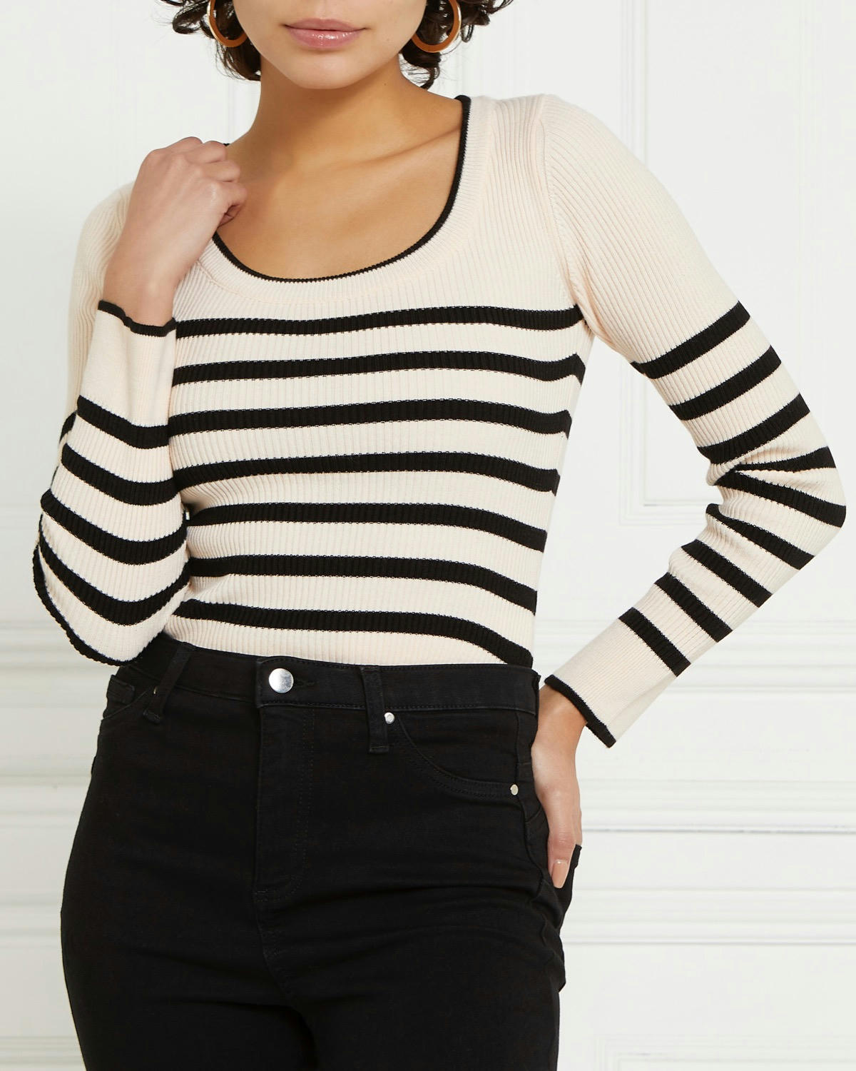 Gallery Long-Sleeved Ribbed Top