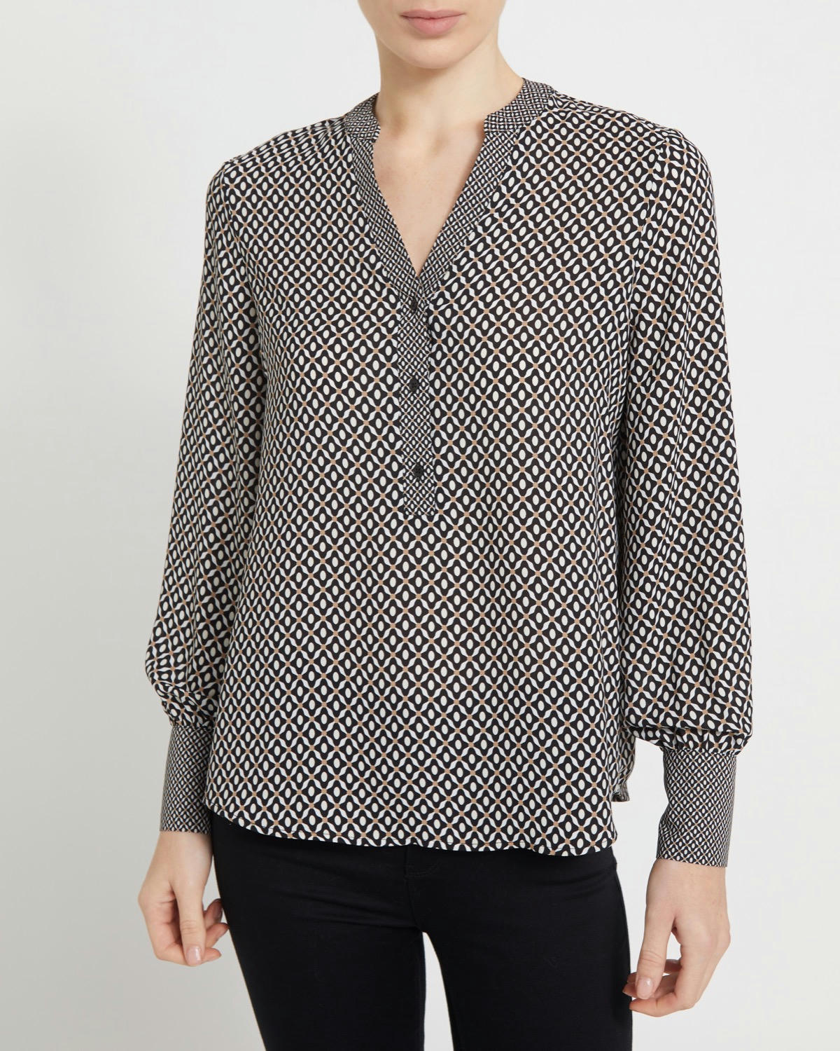 Geometric Print Blouse