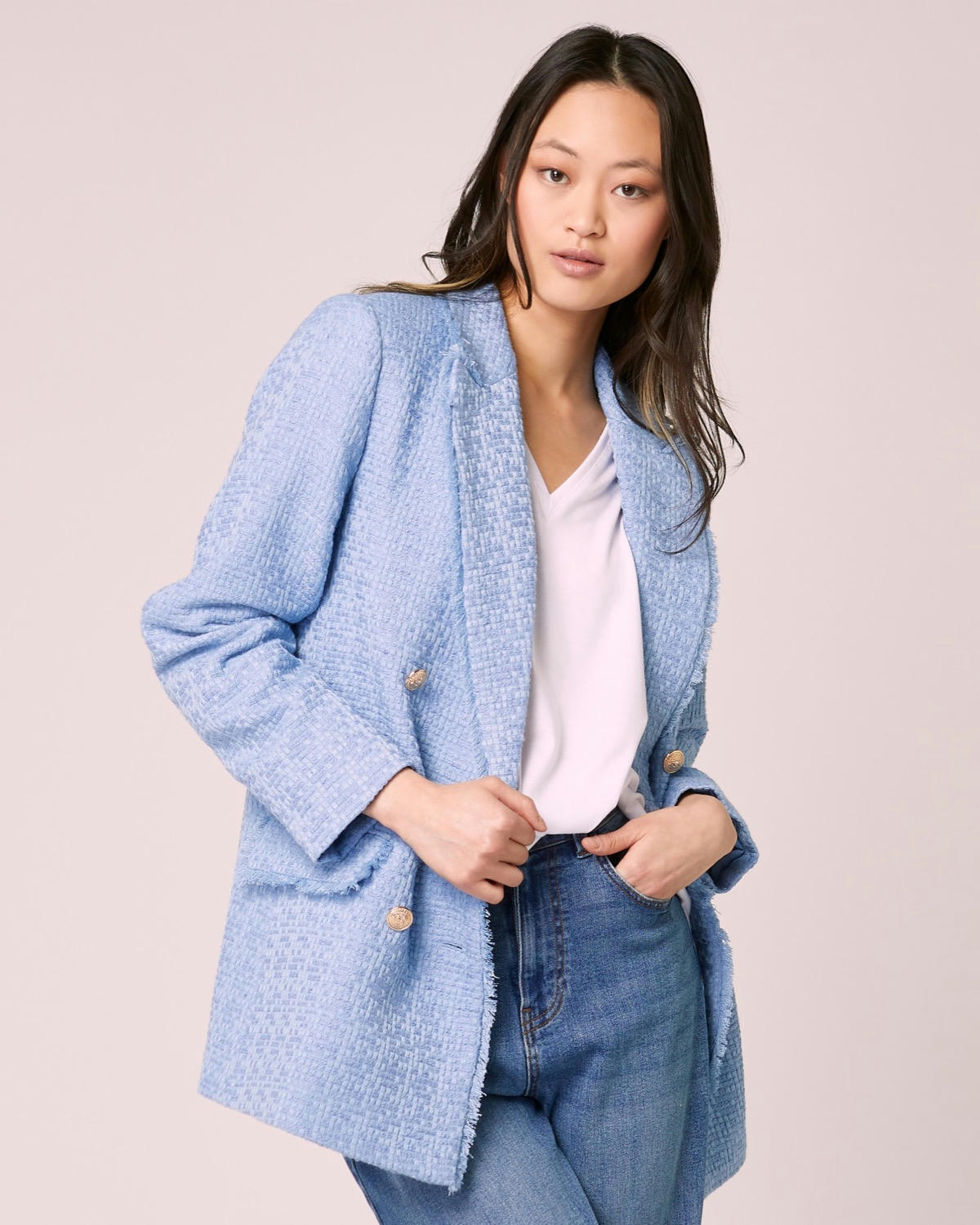 Boucle Double-Breasted Blazer