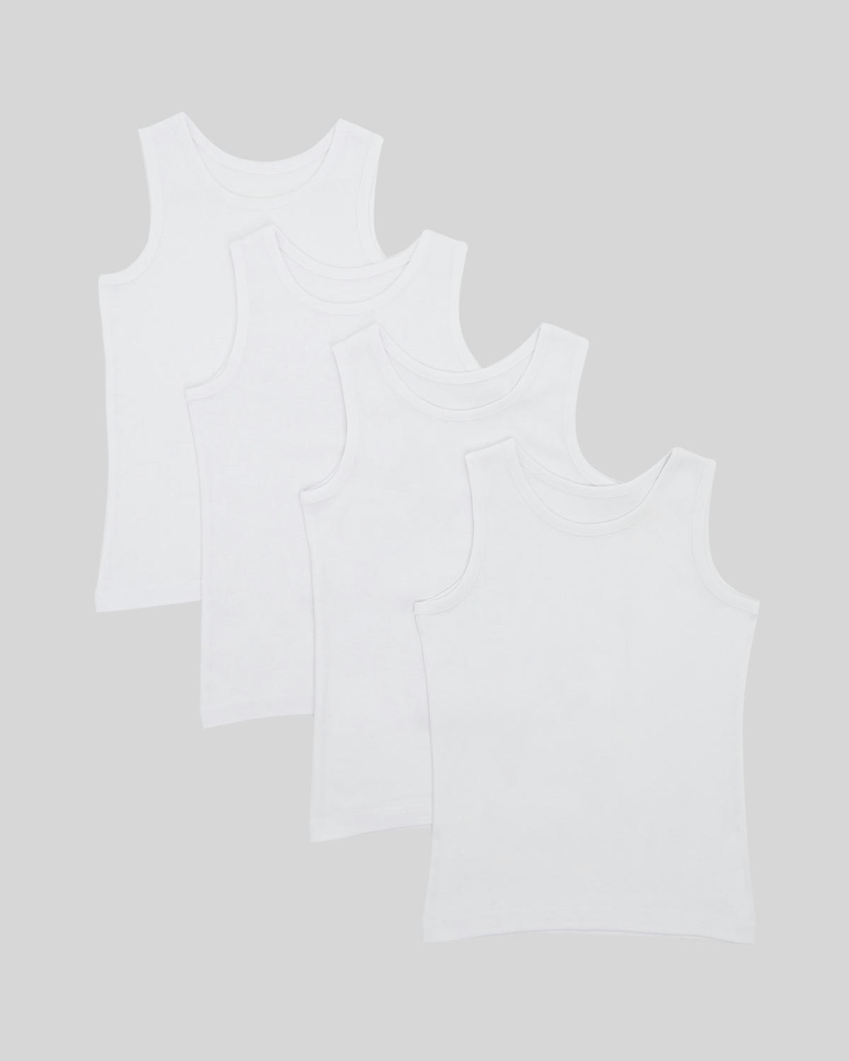 Boys Sleeveless Rib Vests – Pack Of 4 (2 - 14 Years)