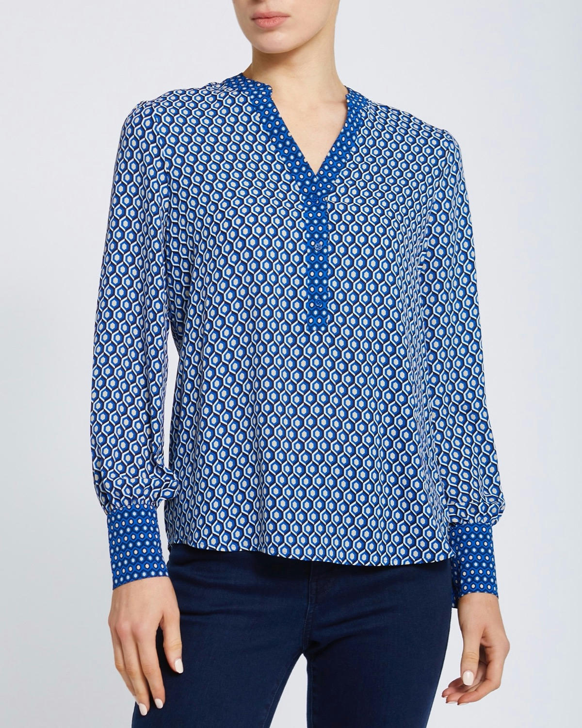 Geometric Print Blouse